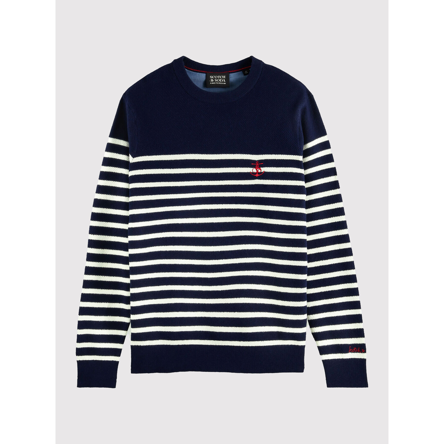 Scotch & Soda Пуловер 168736 Тъмносин Regular Fit - Pepit.bg
