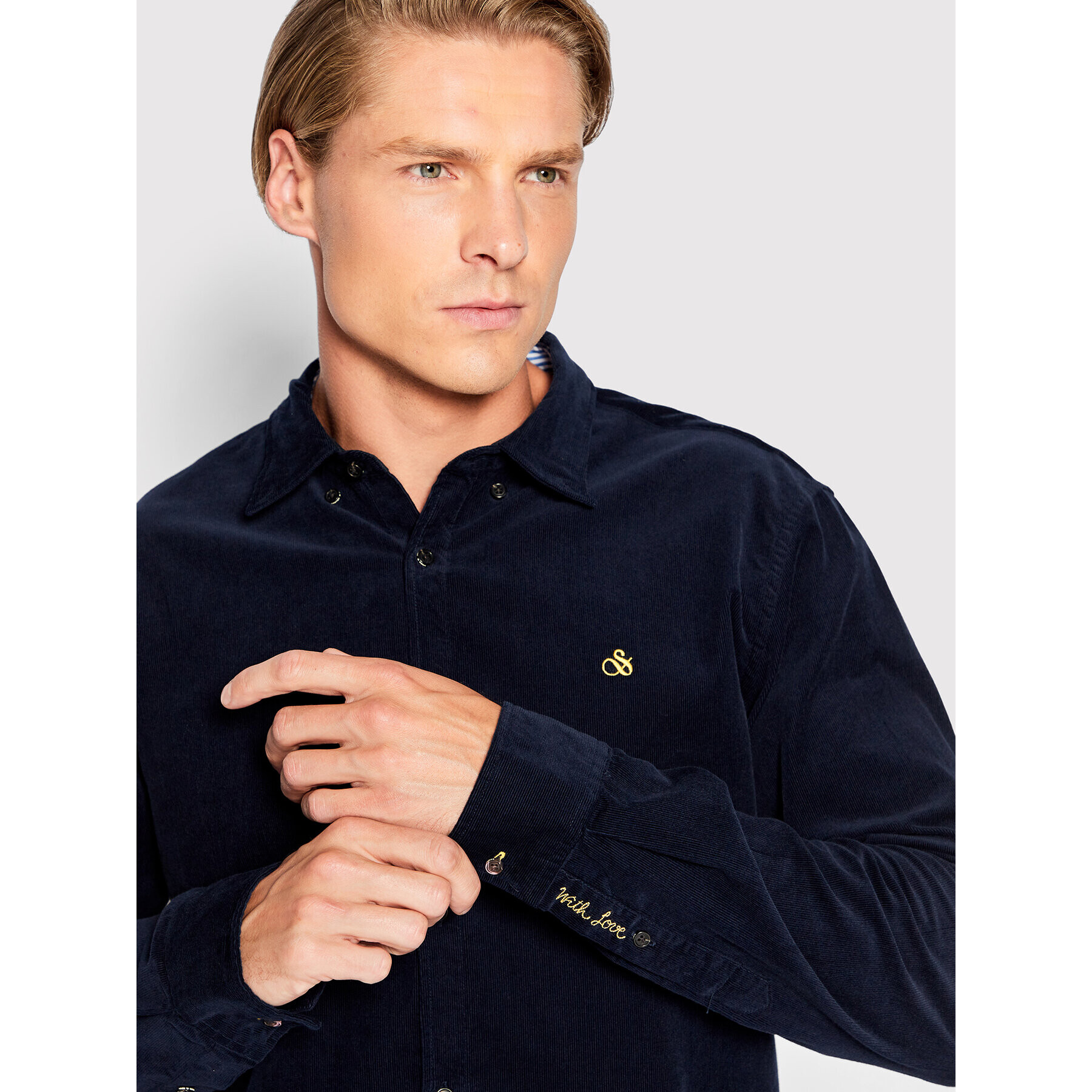 Scotch & Soda Риза 167386 Тъмносин Slim Fit - Pepit.bg