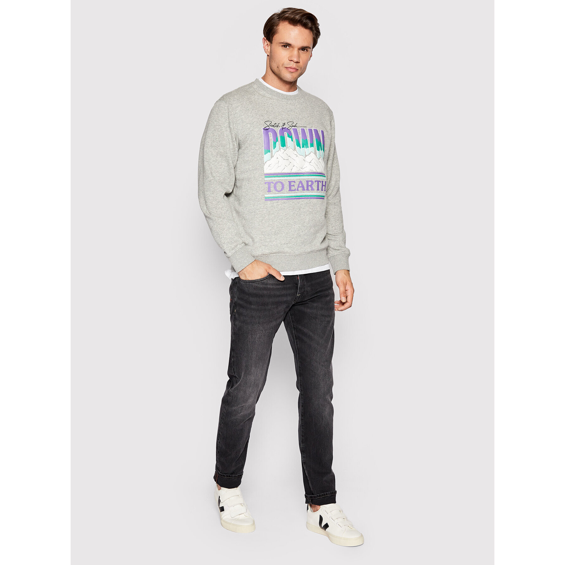 Scotch & Soda Суитшърт 167220 Сив Regular Fit - Pepit.bg