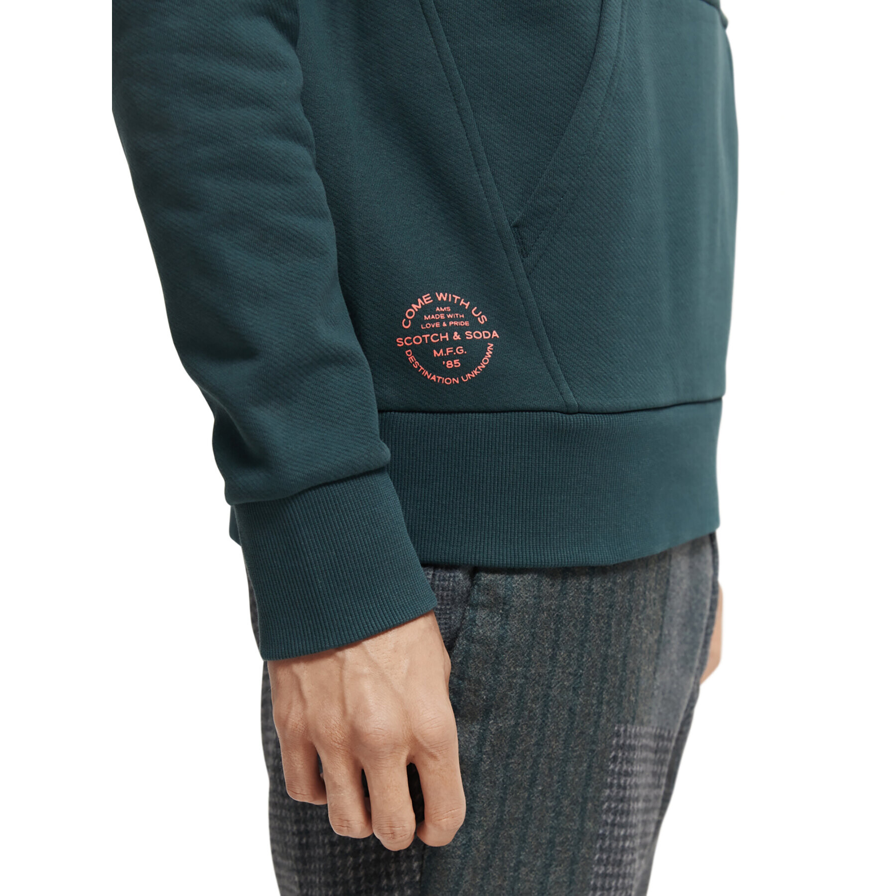 Scotch & Soda Суитшърт 169194 Зелен Regular Fit - Pepit.bg