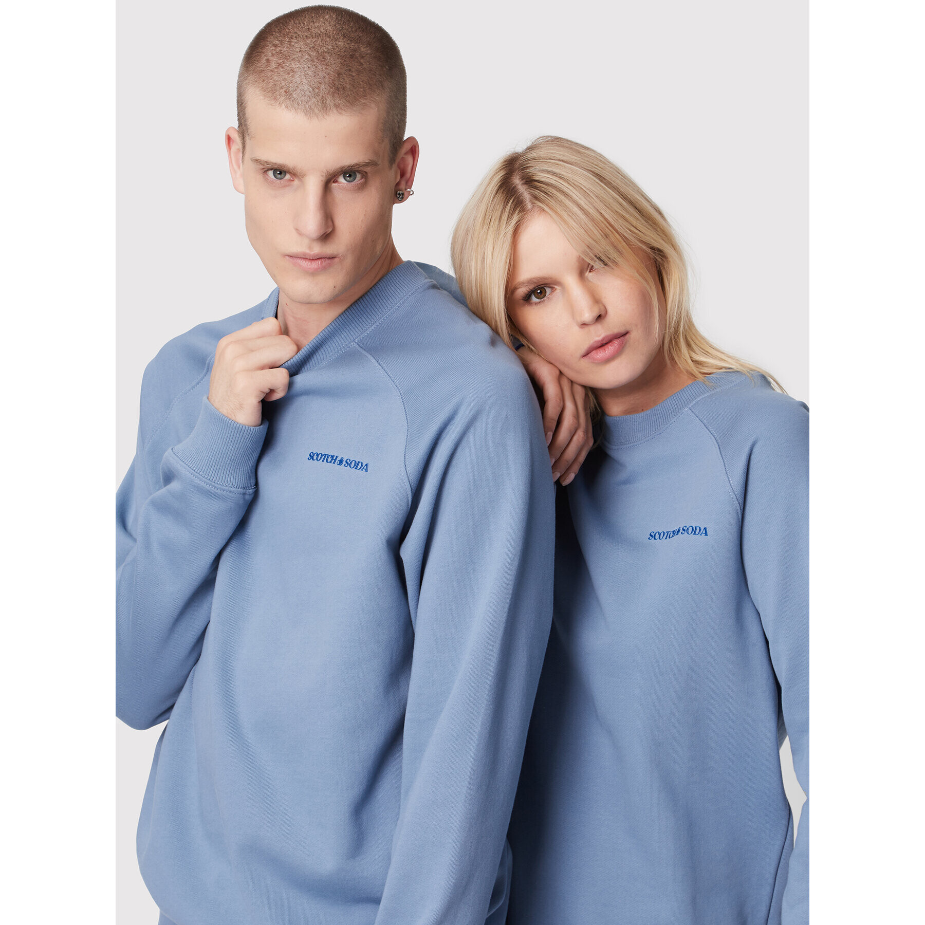 Scotch & Soda Суитшърт Unisex 168486 Син Comfortable Fit - Pepit.bg