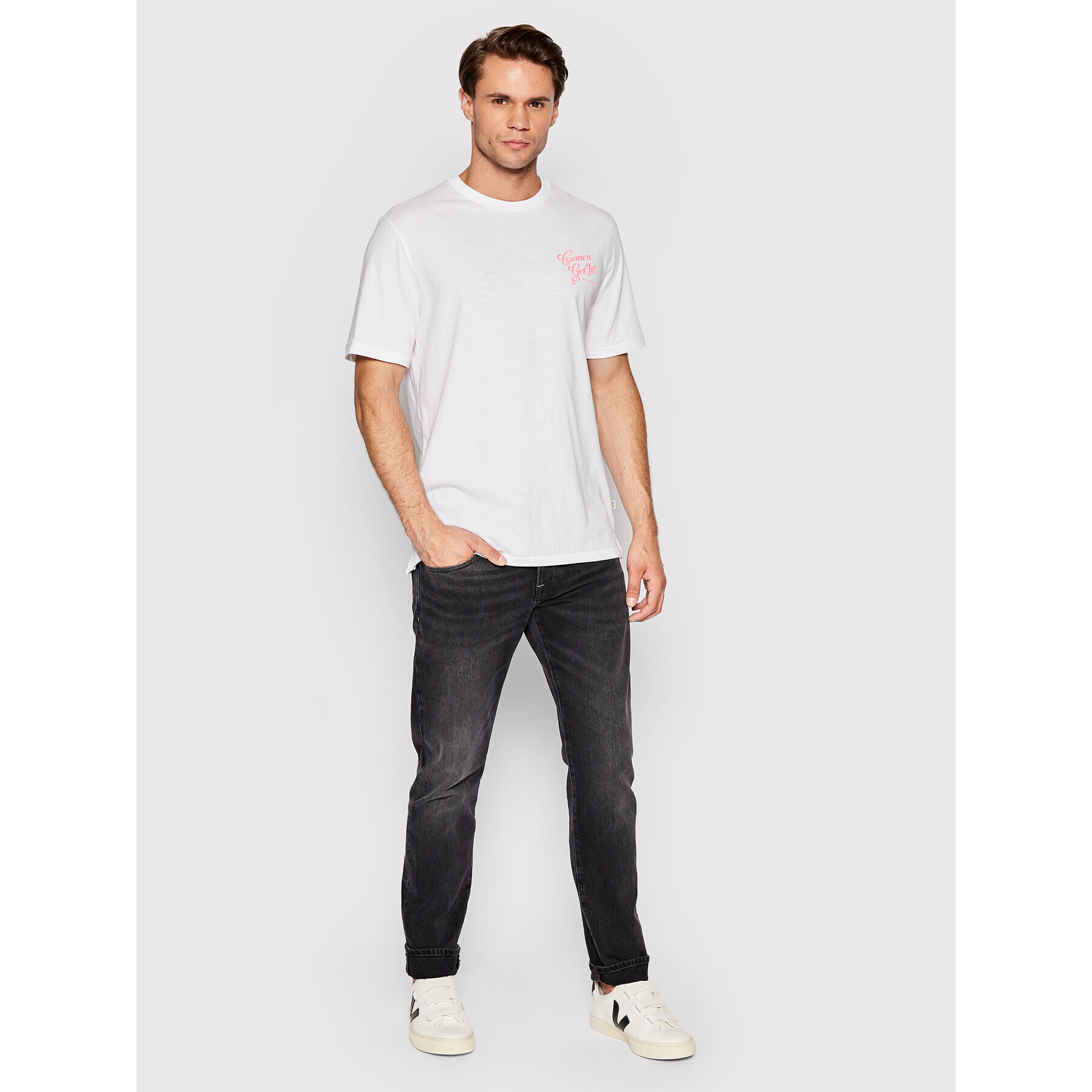 Scotch & Soda Тишърт 167344 Бял Loose Fit - Pepit.bg