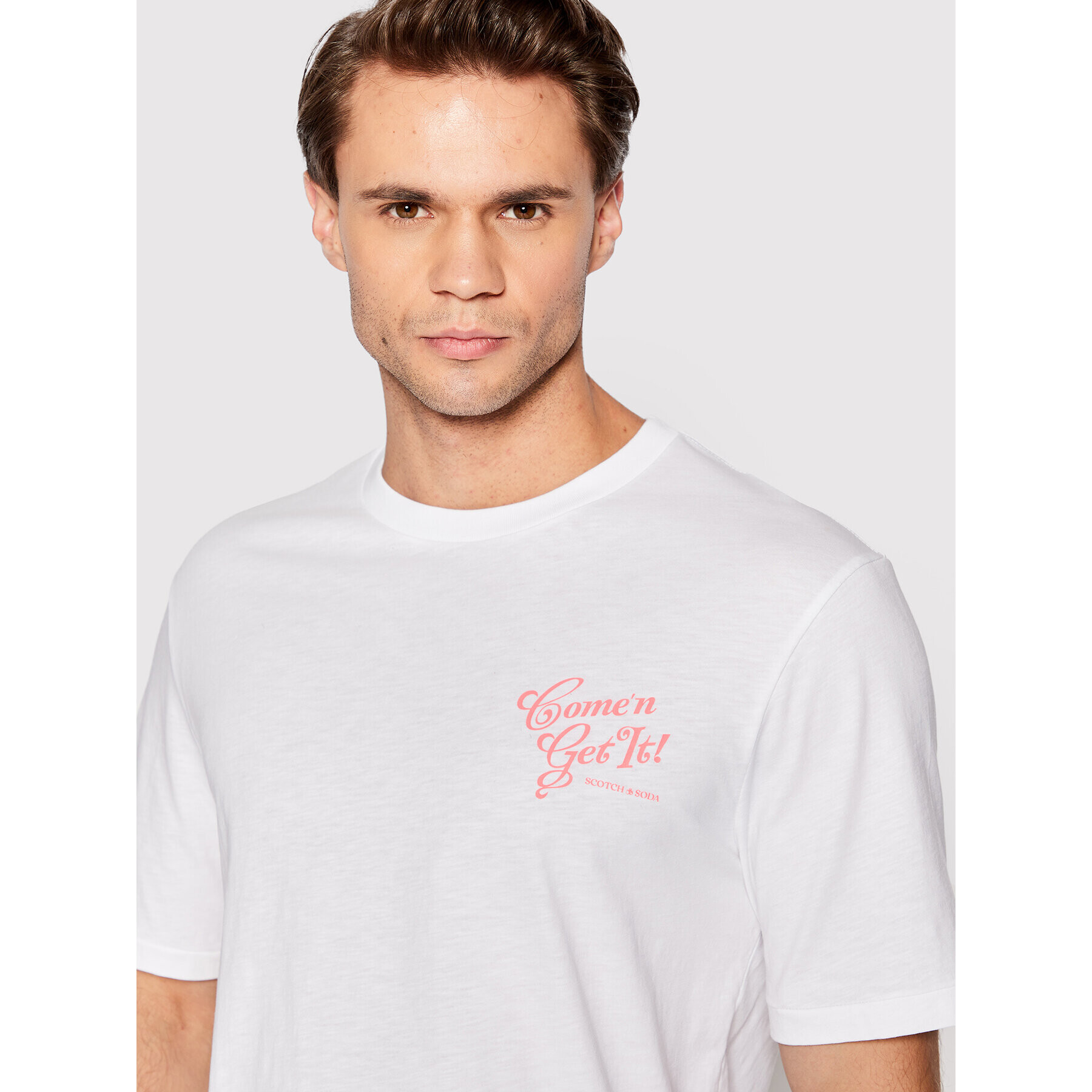 Scotch & Soda Тишърт 167344 Бял Loose Fit - Pepit.bg