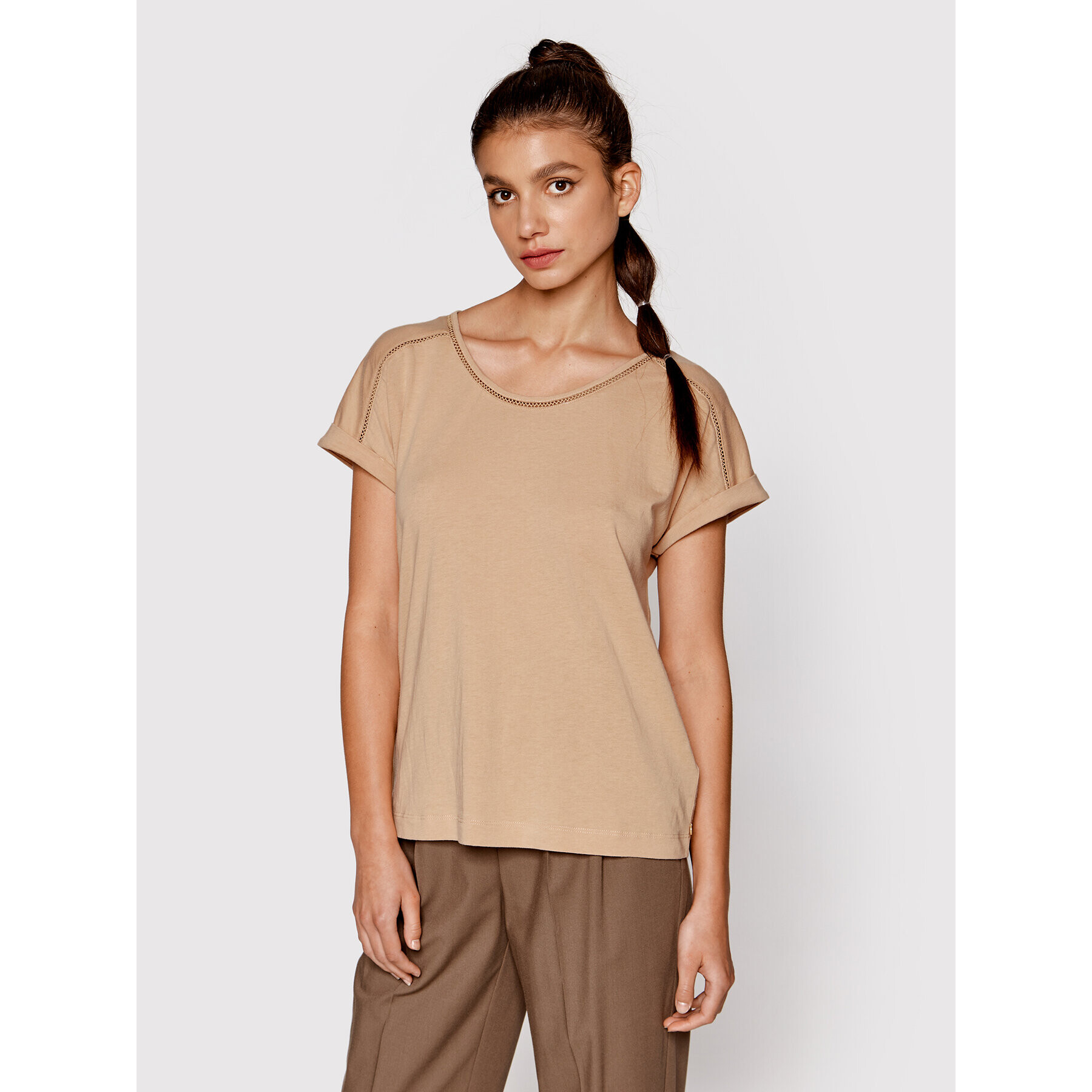 Scotch & Soda Тишърт 167883 Бежов Relaxed Fit - Pepit.bg