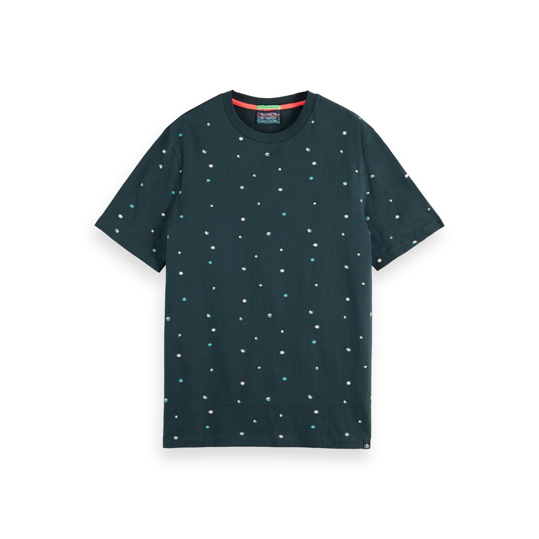 Scotch & Soda Тишърт 169073 Зелен Regular Fit - Pepit.bg