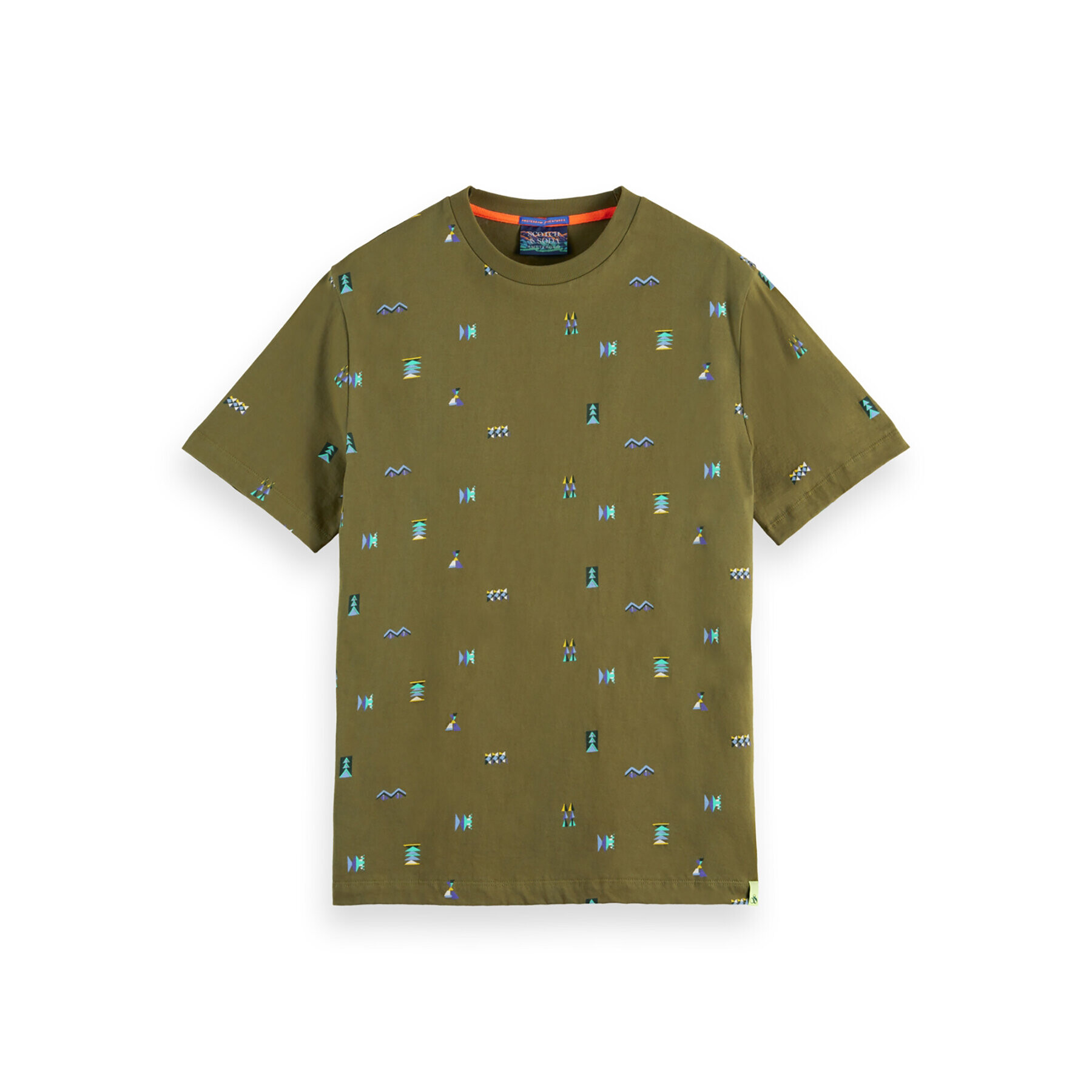 Scotch & Soda Тишърт 169073 Зелен Regular Fit - Pepit.bg