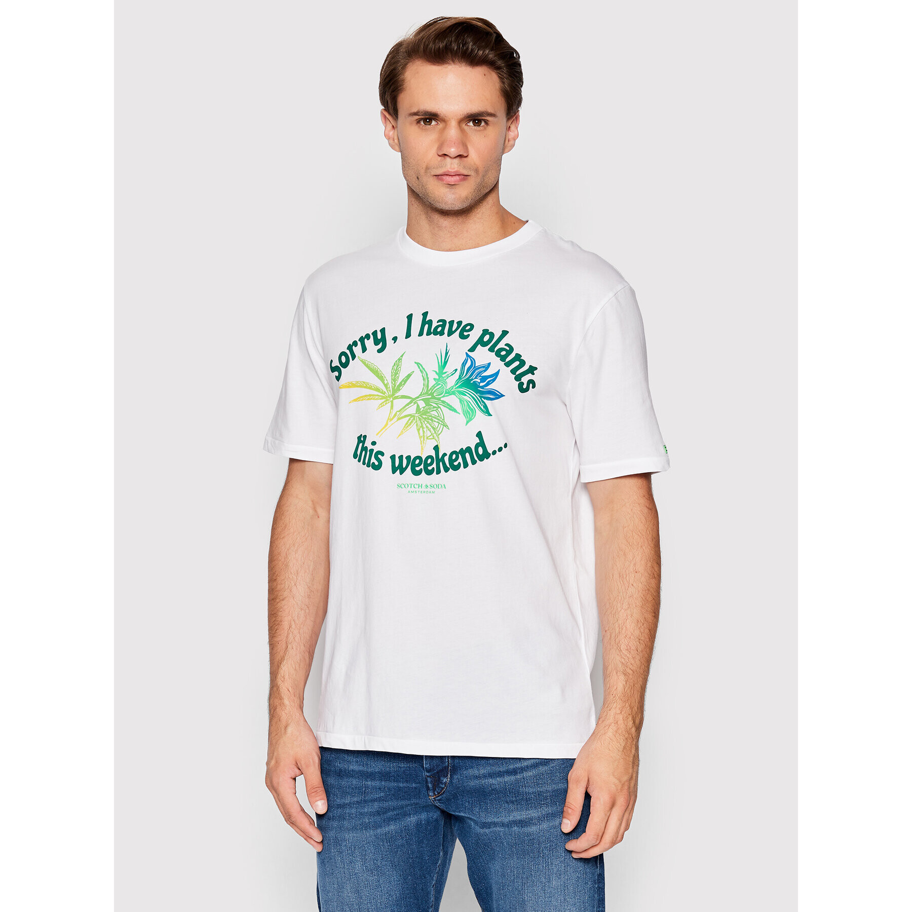 Scotch & Soda Тишърт 169209 Бял Regular Fit - Pepit.bg