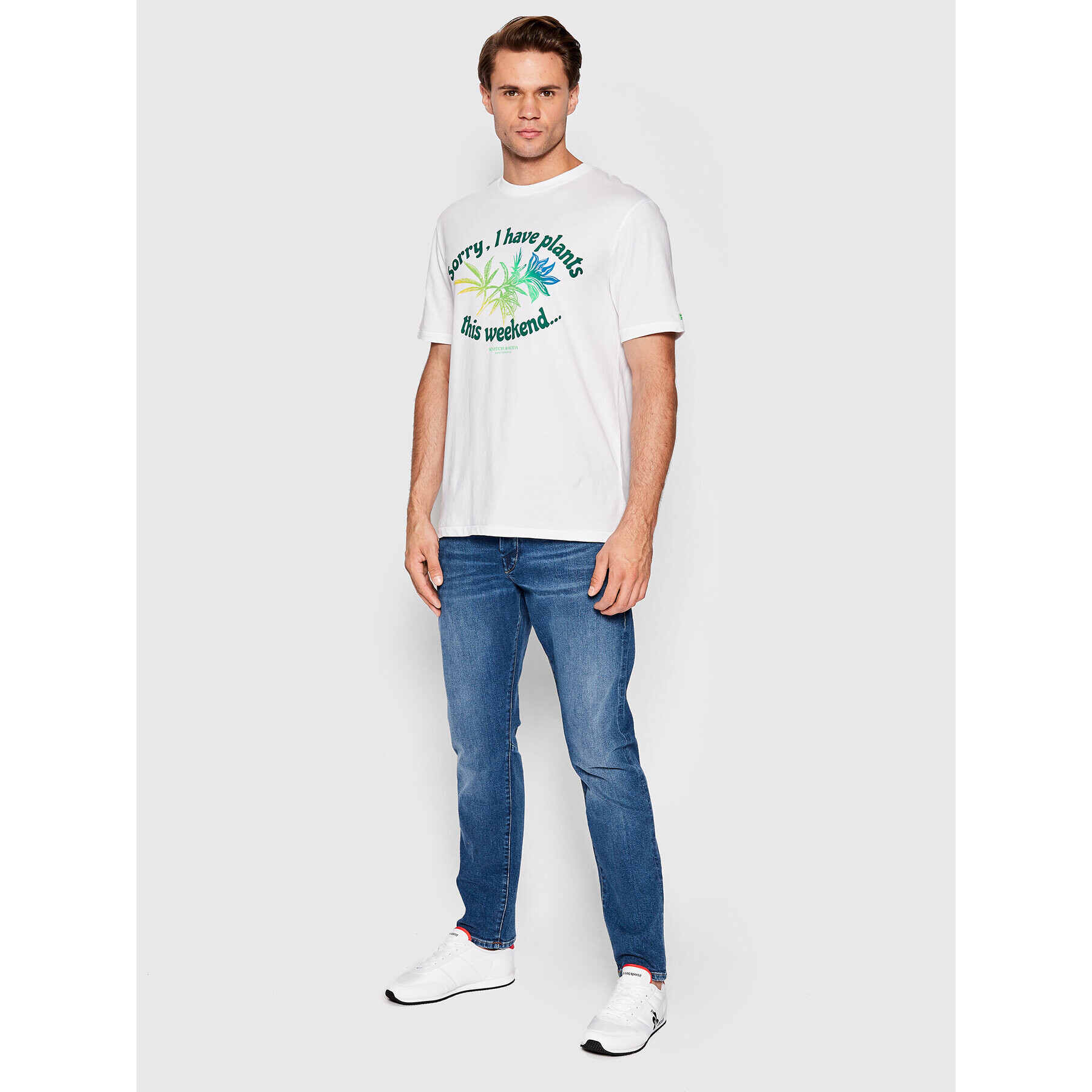 Scotch & Soda Тишърт 169209 Бял Regular Fit - Pepit.bg
