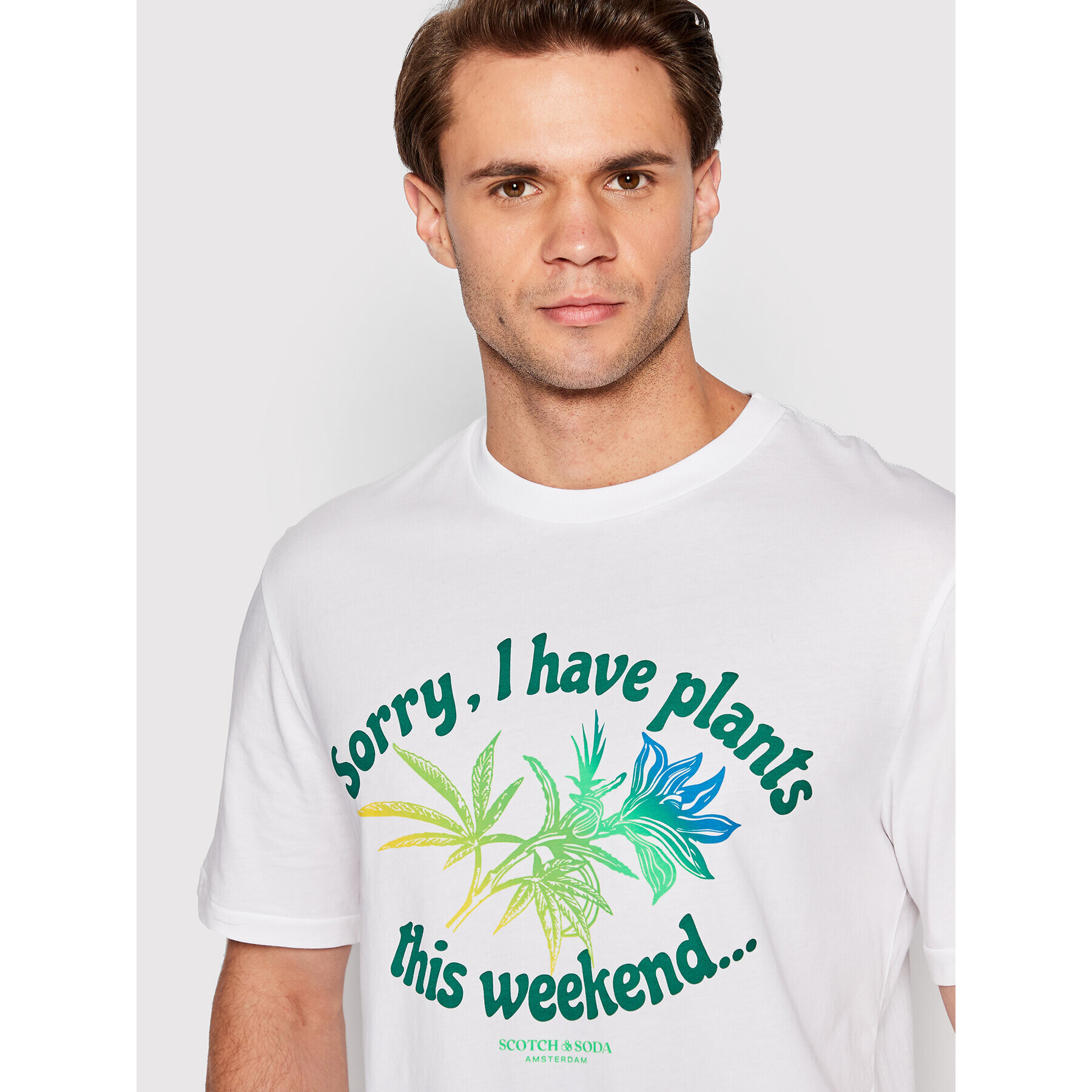 Scotch & Soda Тишърт 169209 Бял Regular Fit - Pepit.bg