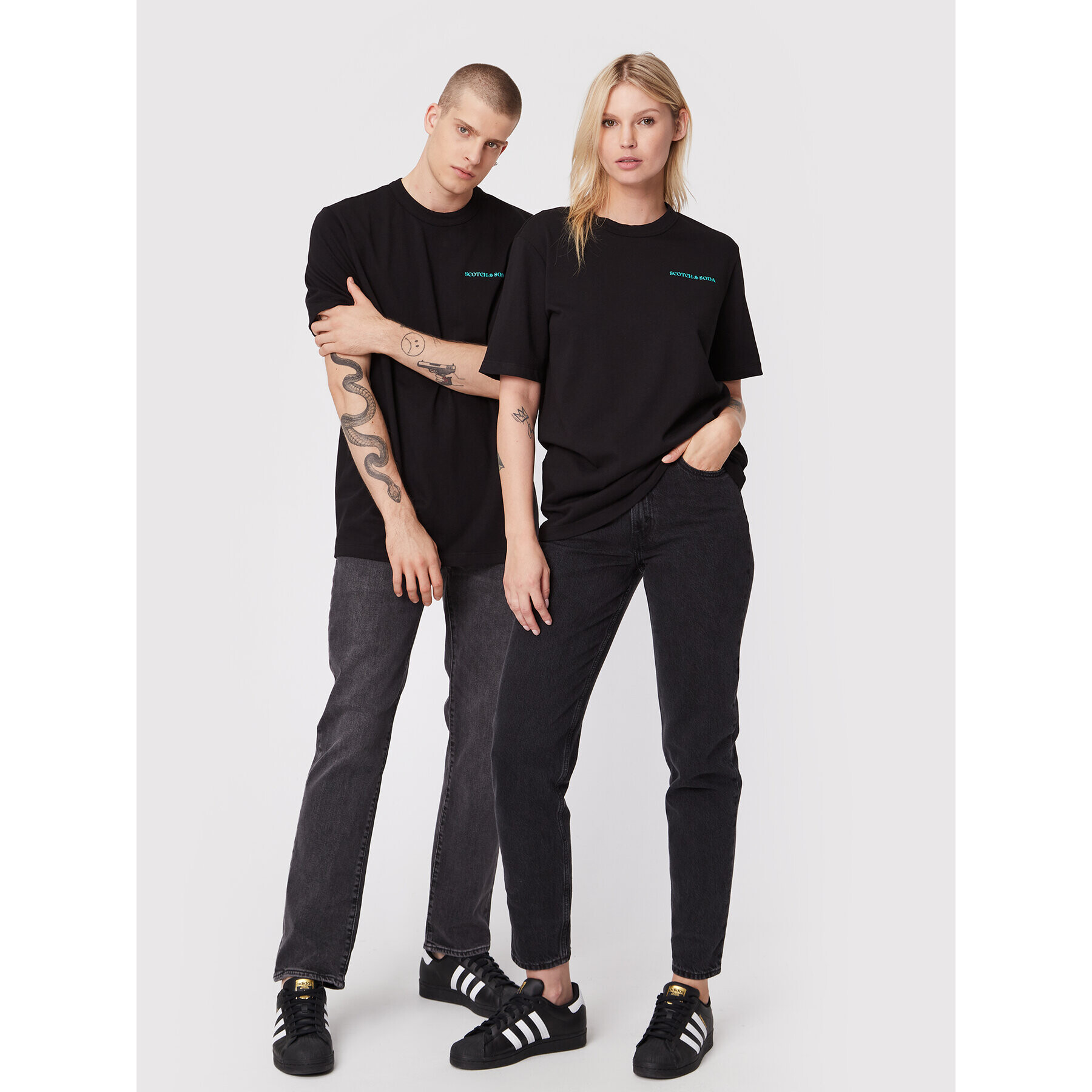 Scotch & Soda Тишърт Unisex 167331 Черен Regular Fit - Pepit.bg
