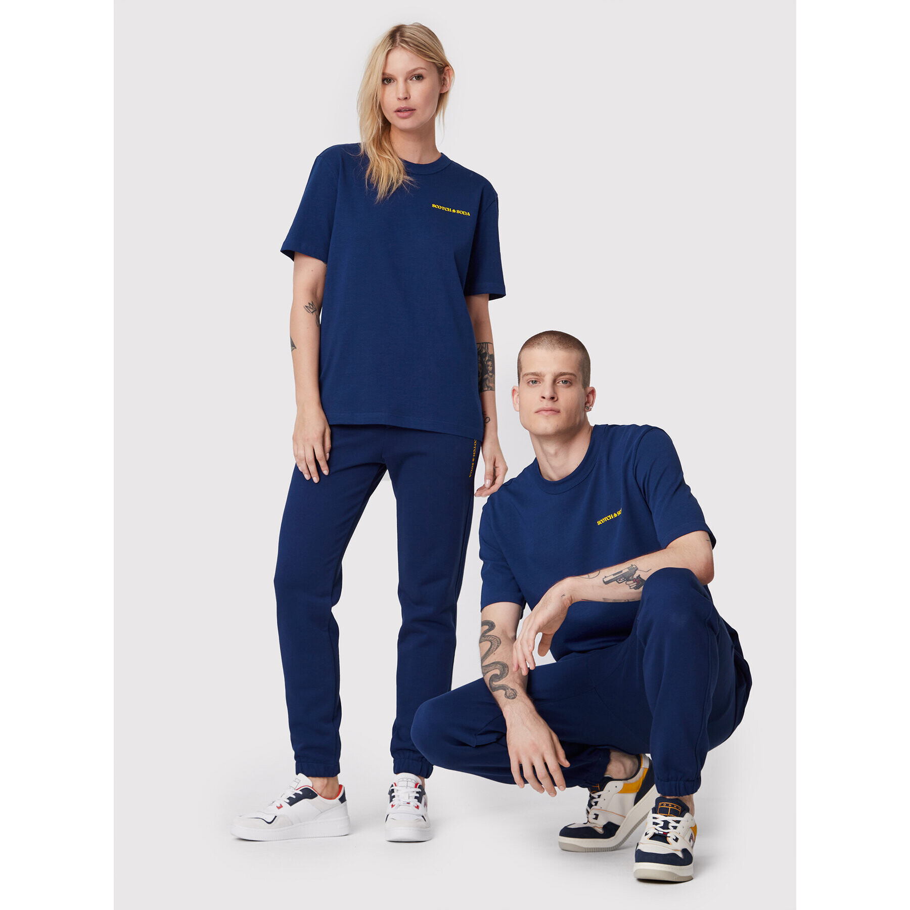 Scotch & Soda Тишърт Unisex 167331 Тъмносин Regular Fit - Pepit.bg