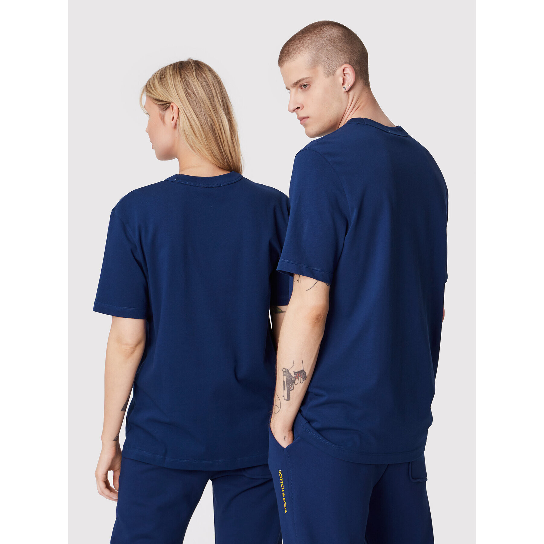Scotch & Soda Тишърт Unisex 167331 Тъмносин Regular Fit - Pepit.bg