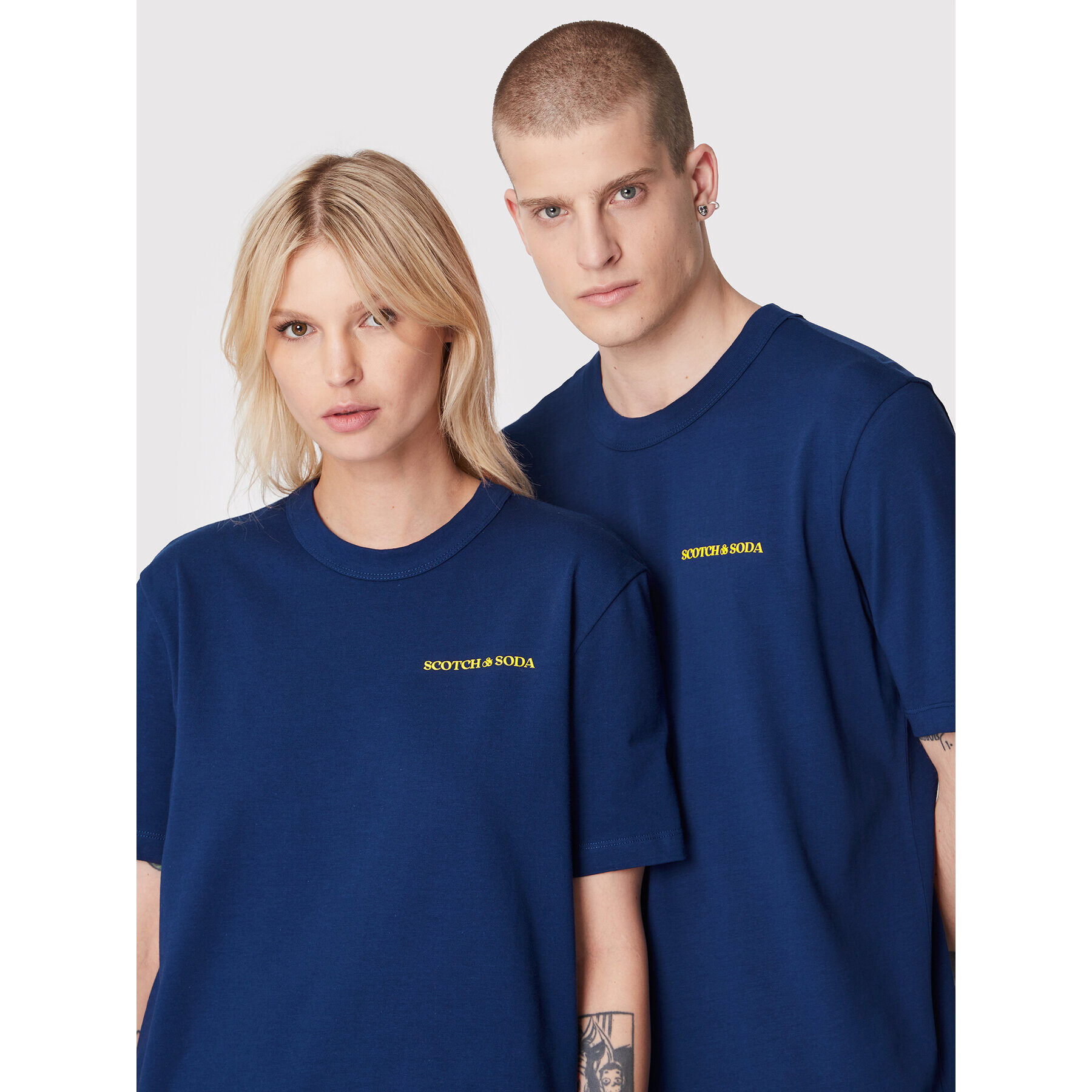 Scotch & Soda Тишърт Unisex 167331 Тъмносин Regular Fit - Pepit.bg