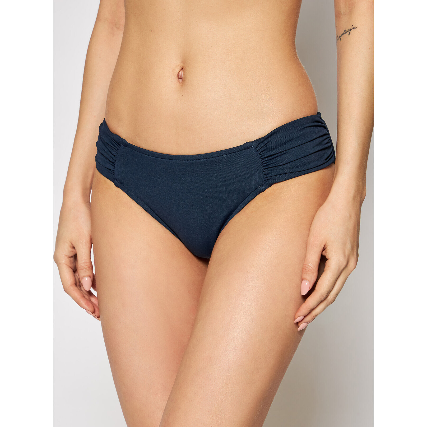 Seafolly Долнище на бански Ruched Side Retro 40145-065 Тъмносин - Pepit.bg