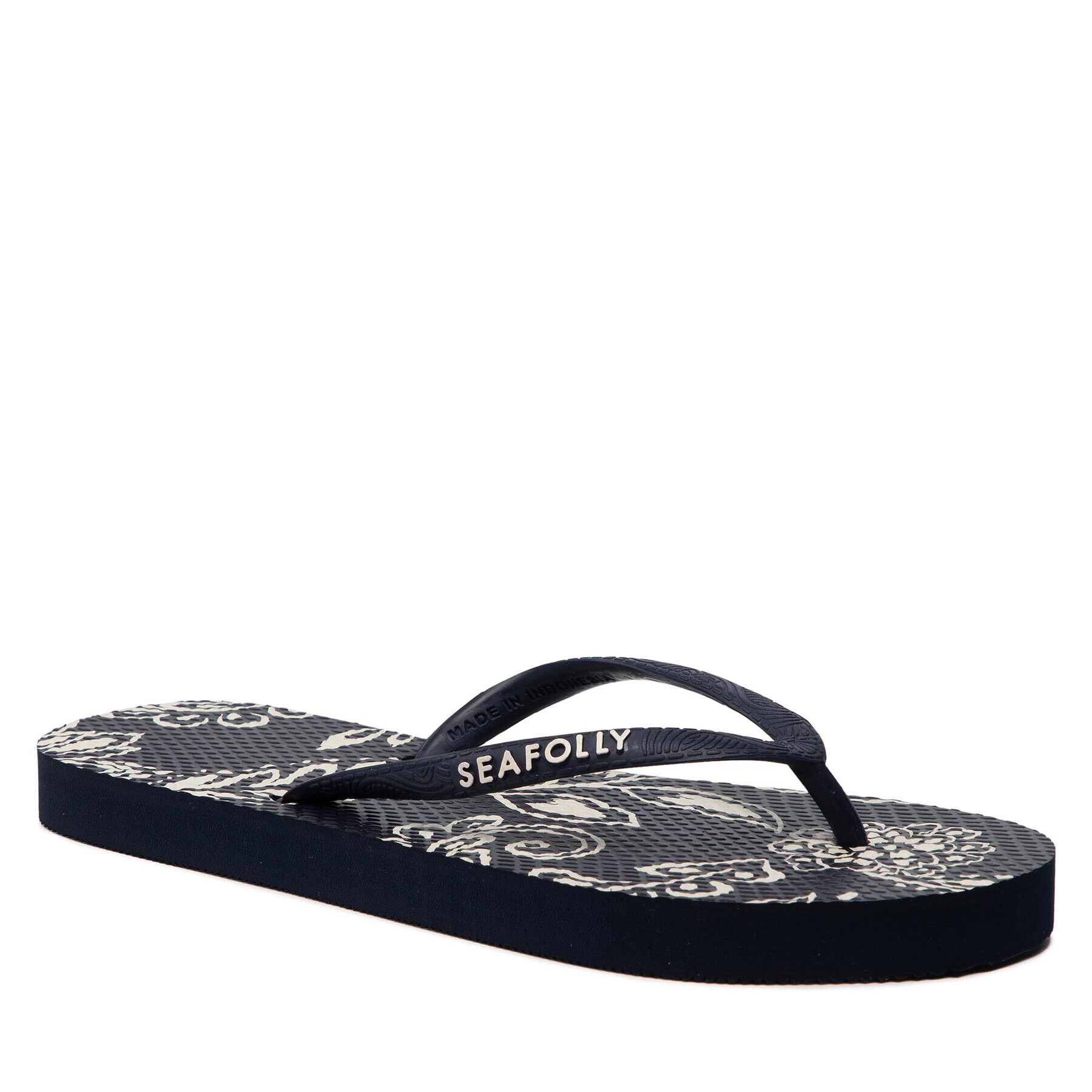 Seafolly Джапанки Full Bloom Thong 71825 Тъмносин - Pepit.bg