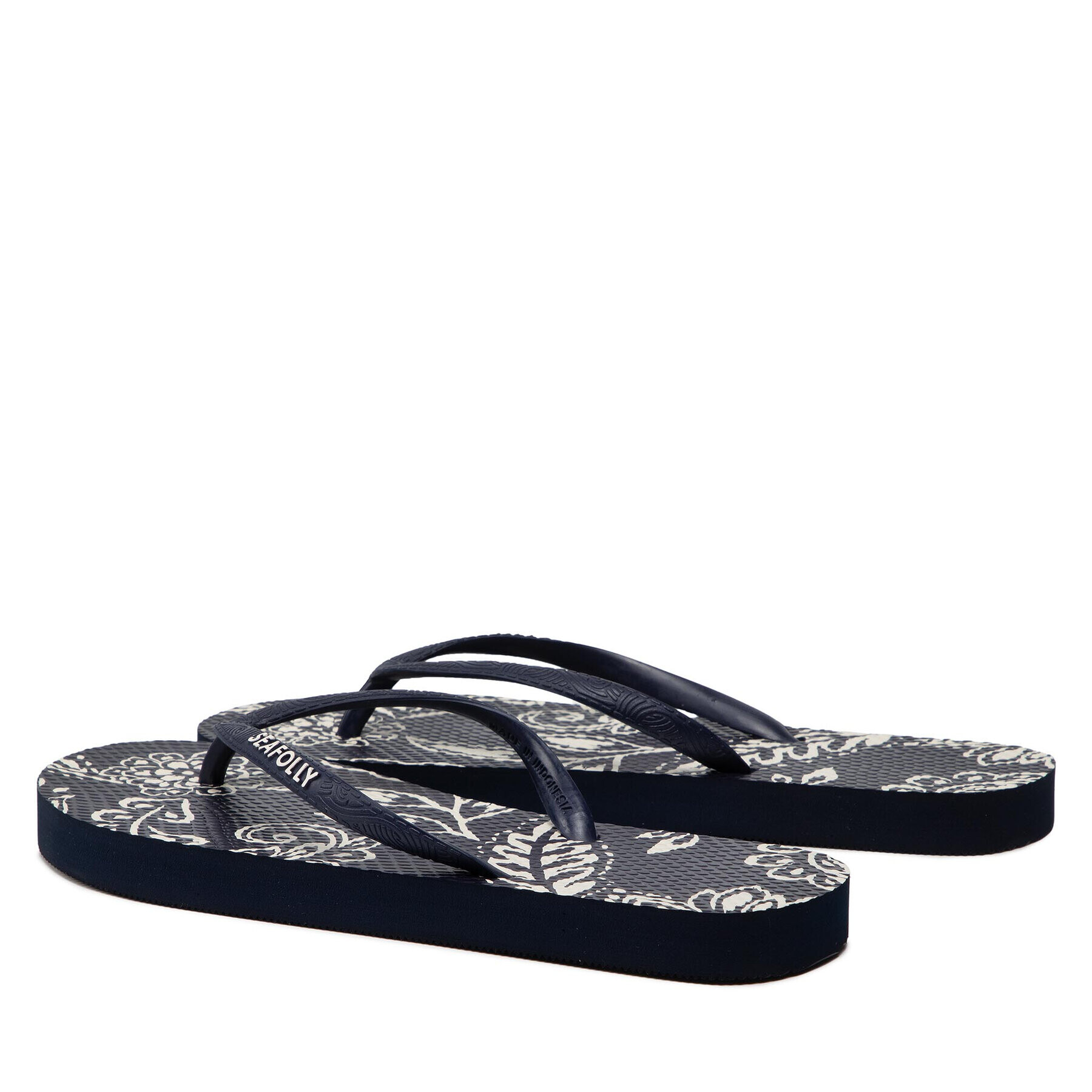 Seafolly Джапанки Full Bloom Thong 71825 Тъмносин - Pepit.bg