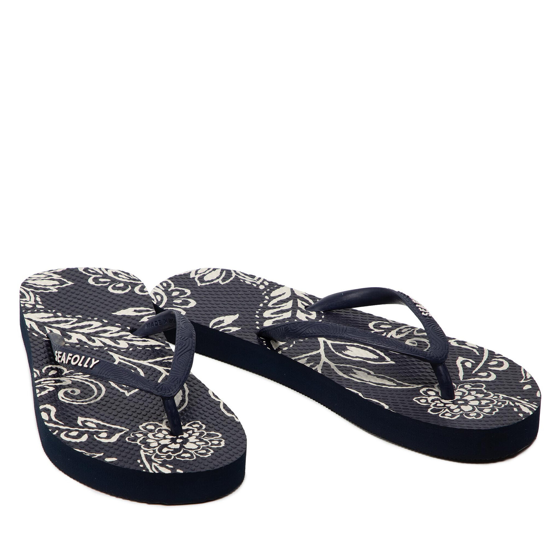 Seafolly Джапанки Full Bloom Thong 71825 Тъмносин - Pepit.bg