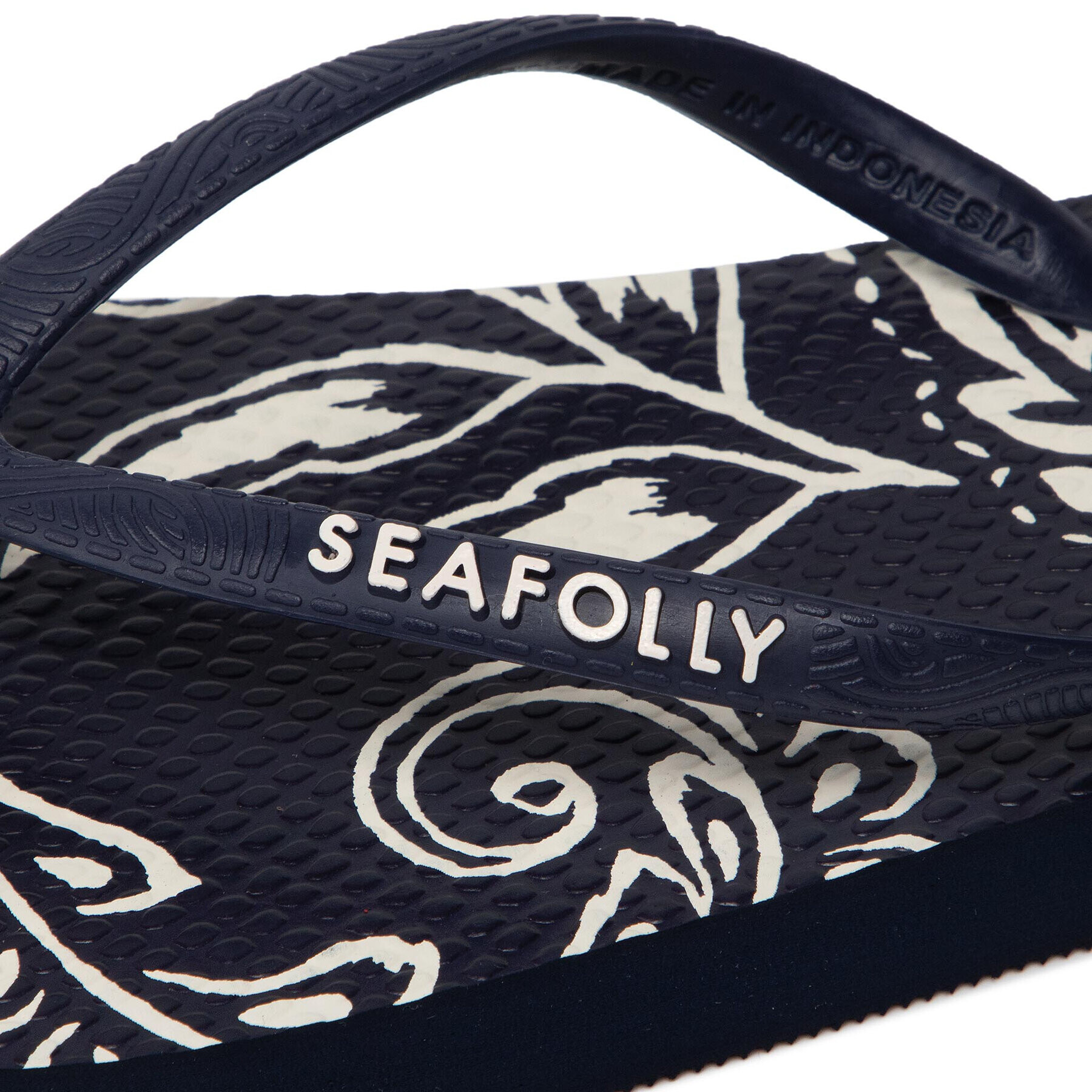 Seafolly Джапанки Full Bloom Thong 71825 Тъмносин - Pepit.bg