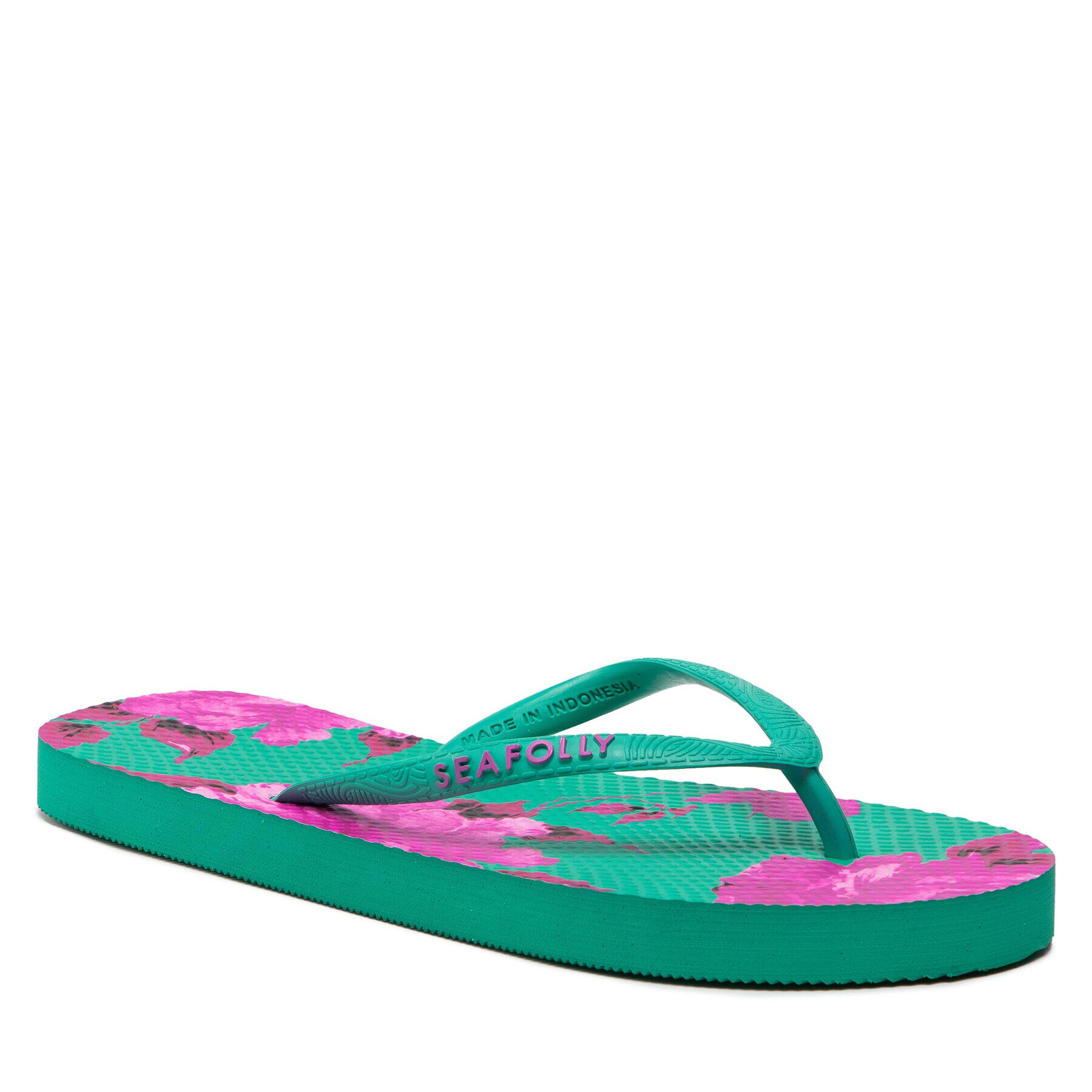 Seafolly Джапанки Full Bloom Thong 71826 Зелен - Pepit.bg