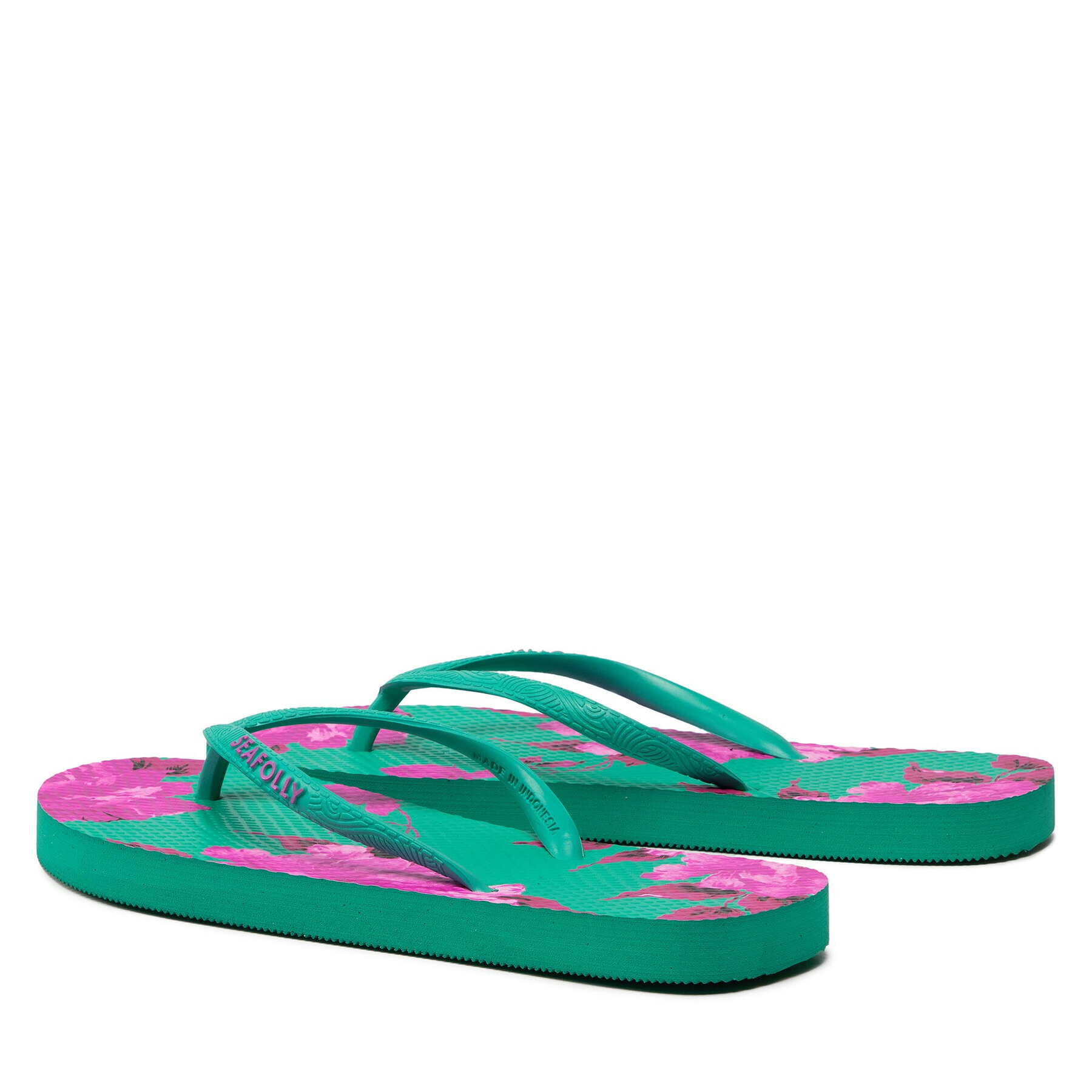 Seafolly Джапанки Full Bloom Thong 71826 Зелен - Pepit.bg