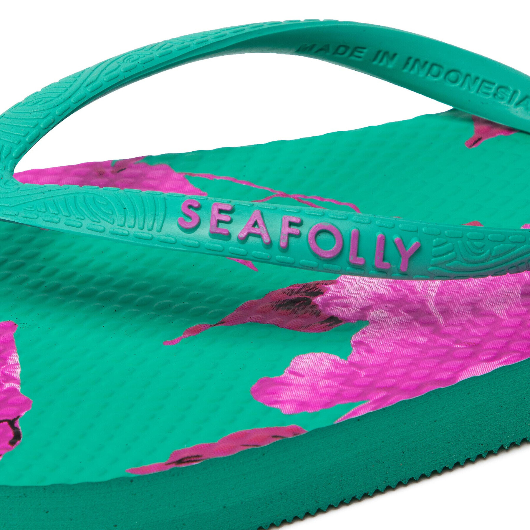 Seafolly Джапанки Full Bloom Thong 71826 Зелен - Pepit.bg