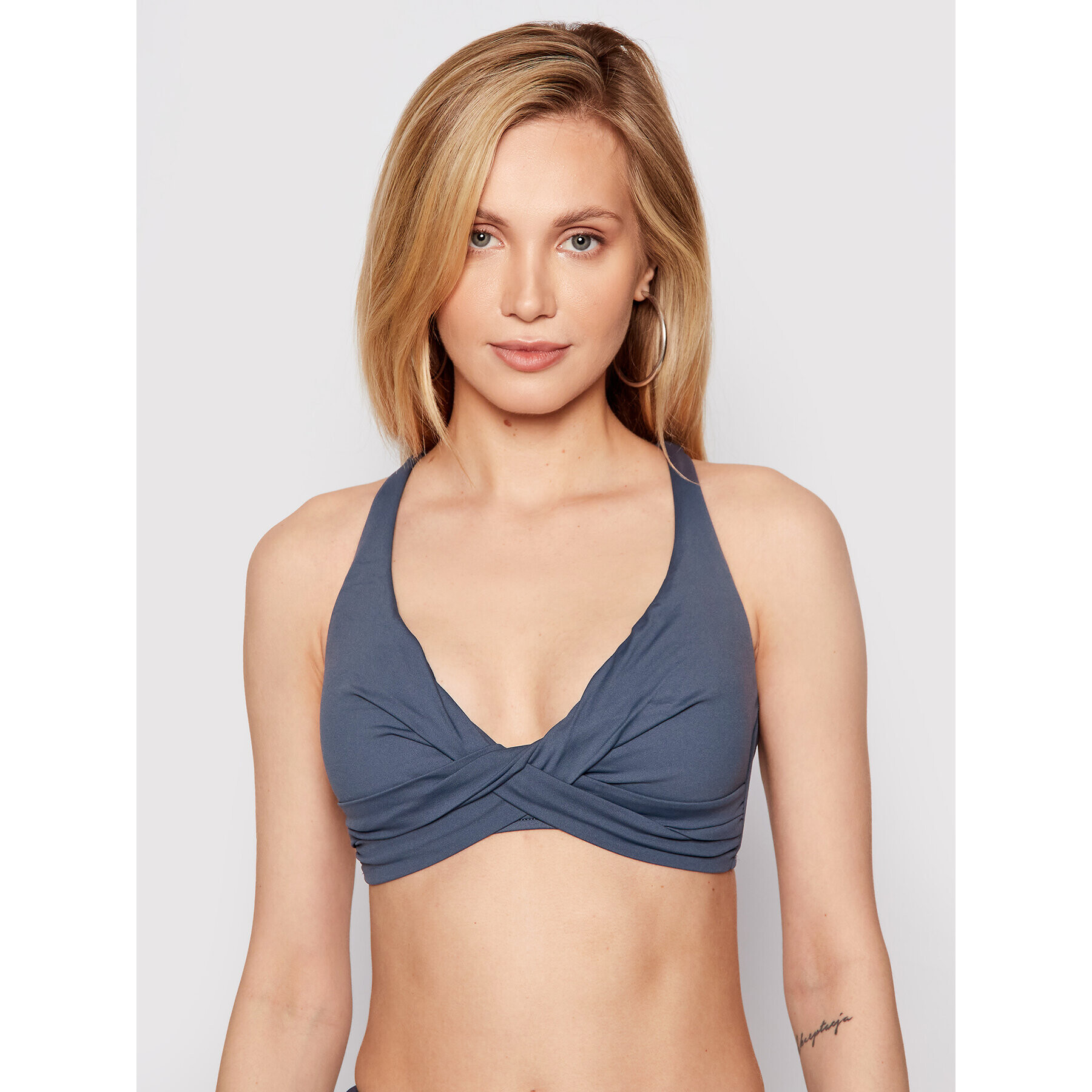 Seafolly Горнище на бански Dd Double Wrap Front 31275DD-065 Сив - Pepit.bg