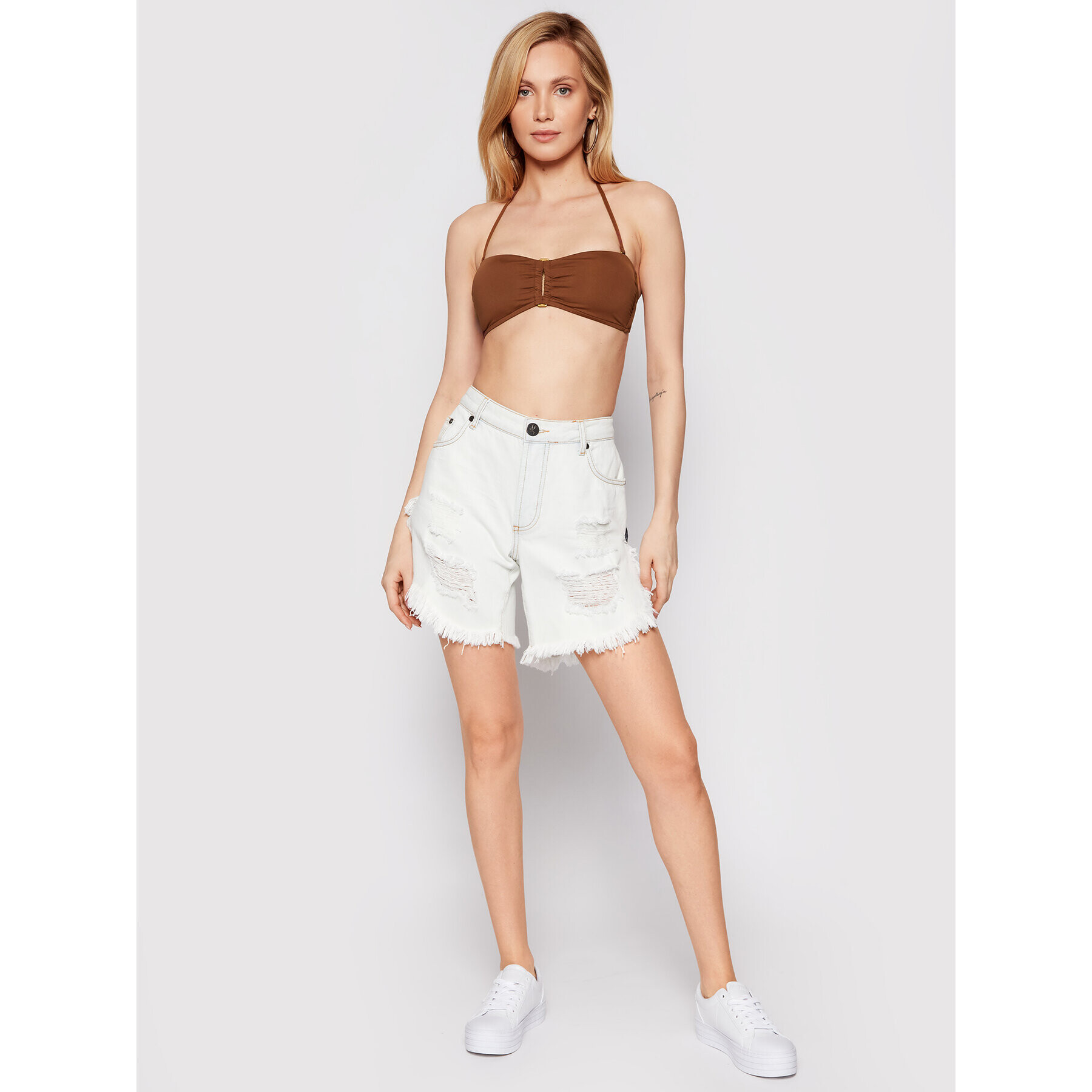 Seafolly Горнище на бански Rectangle Trim 31280-058 Кафяв - Pepit.bg