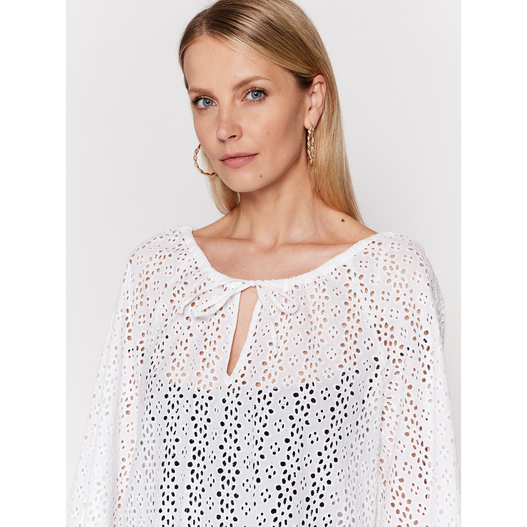 Seafolly Лятна рокля Broderie Anglaise 54700-CU Бял Relaxed Fit - Pepit.bg