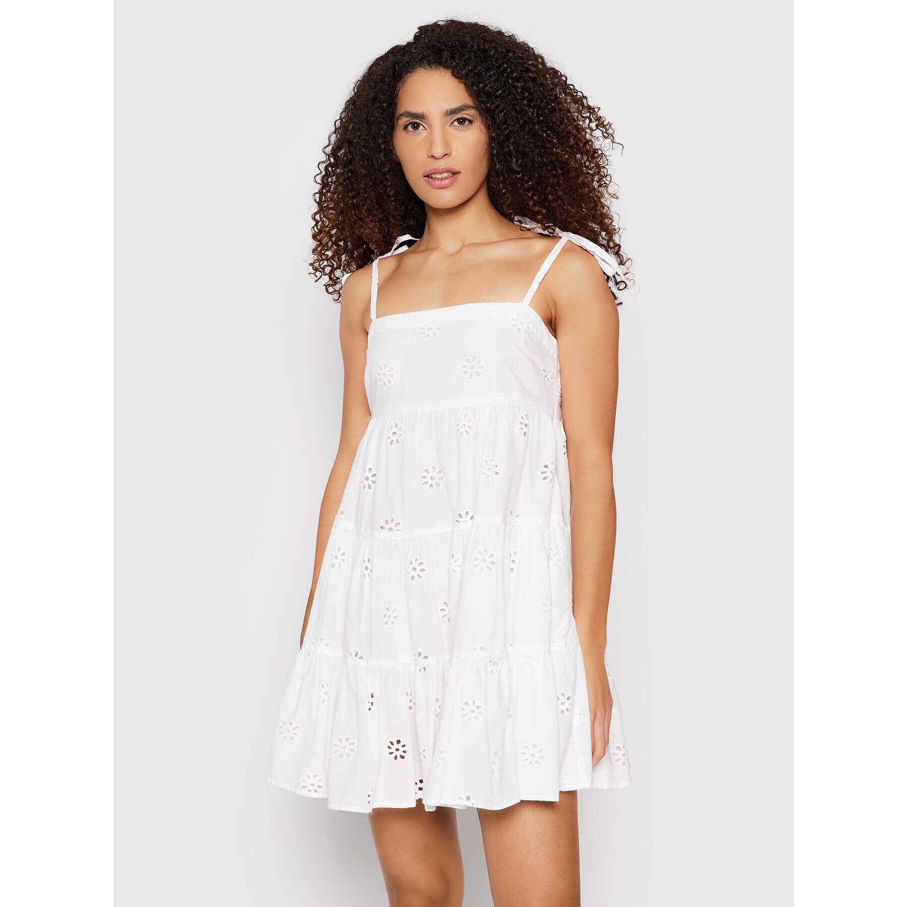 Seafolly Лятна рокля Embroidery Tier 54657-DR Бял Regular Fit - Pepit.bg