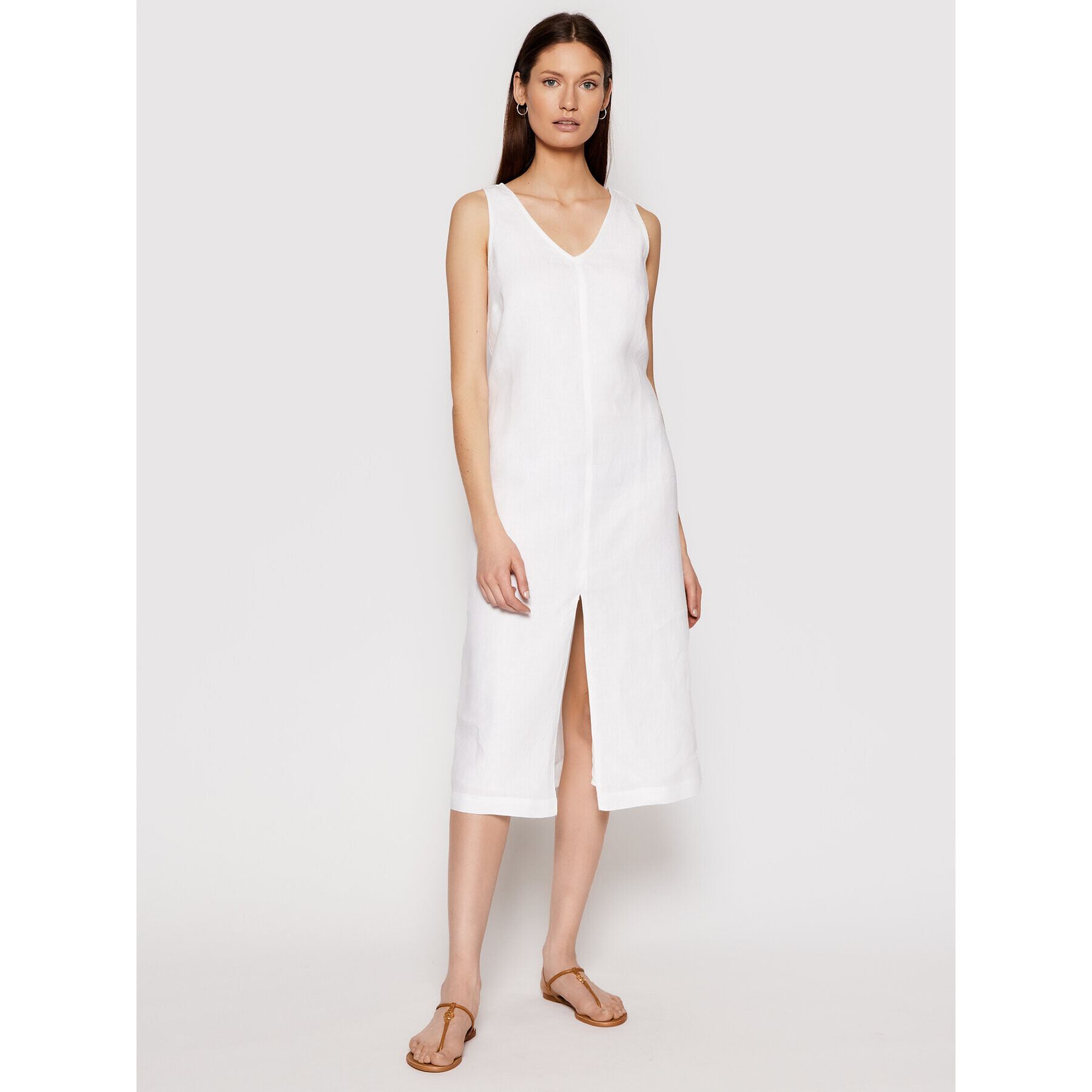 Seafolly Лятна рокля Essential Linen 54361-DR Бял Relaxed Fit - Pepit.bg