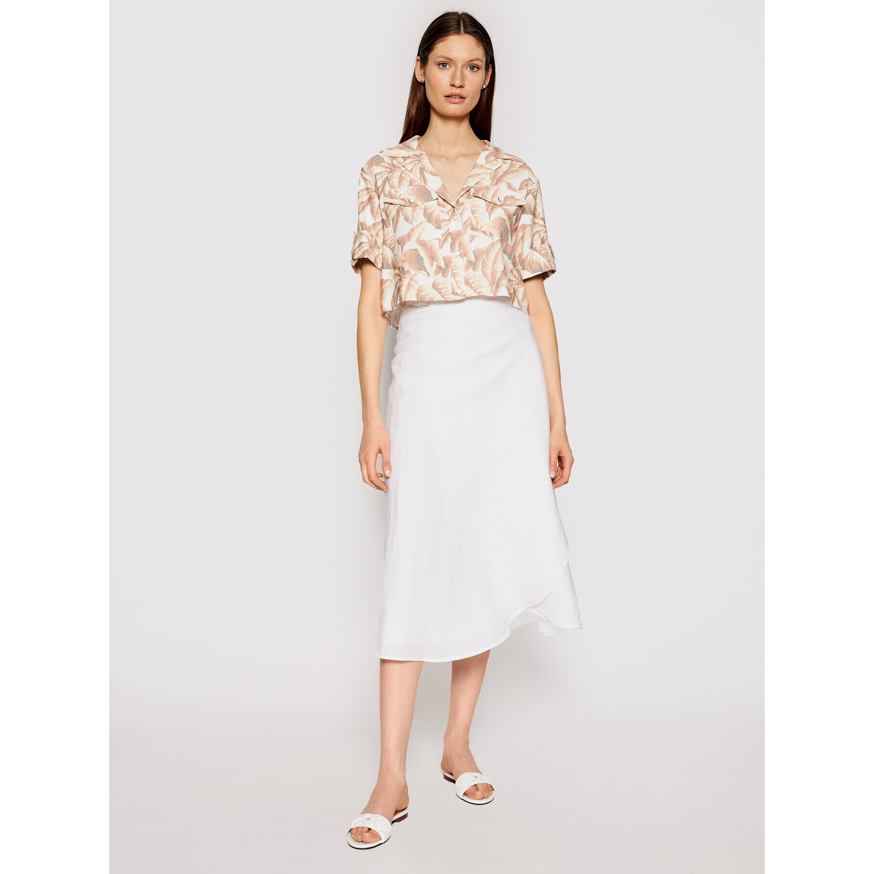Seafolly Миди пола Essential Bias Wrap 54213-SK Бял Regular Fit - Pepit.bg