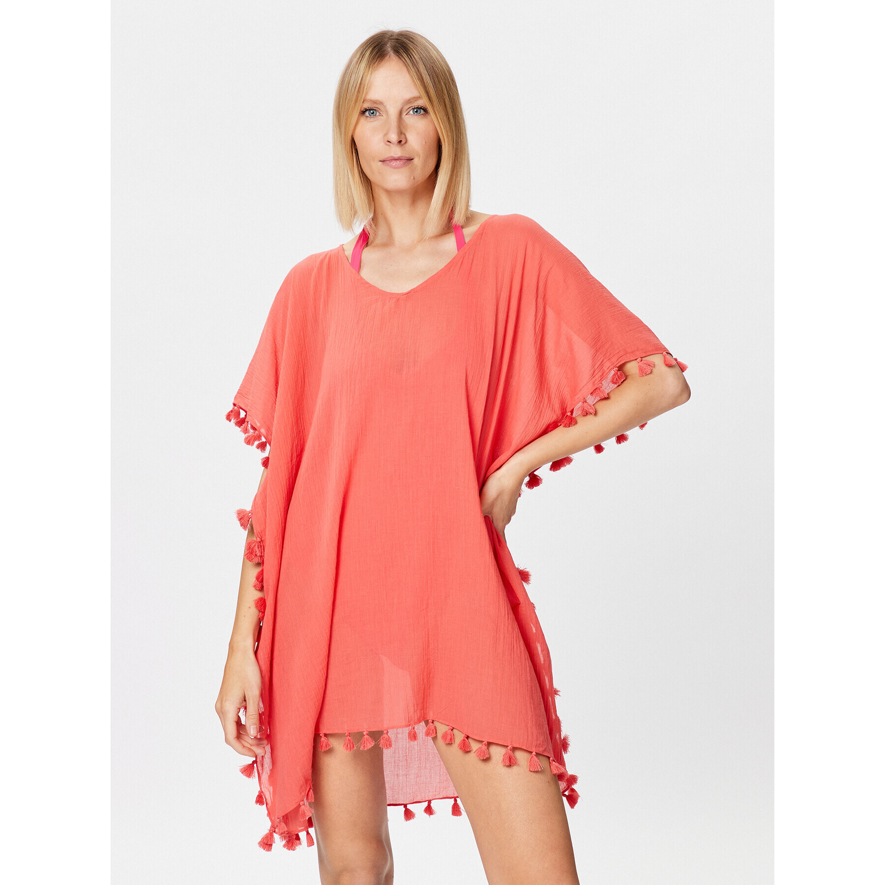 Seafolly Пончо Beachedit 52162 Червен Regular Fit - Pepit.bg