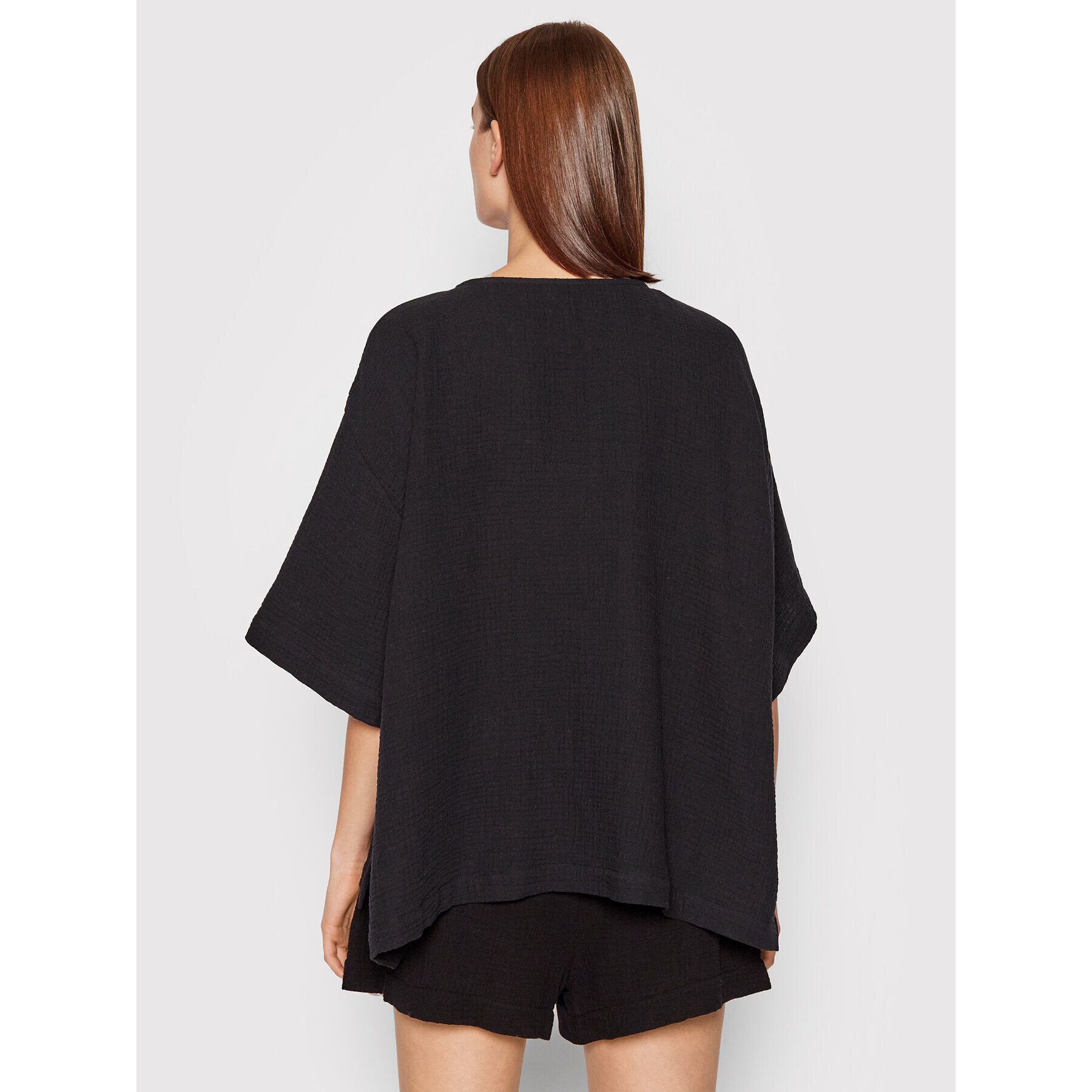 Seafolly Тишърт Double Cloth 54257-TO Черен Oversize - Pepit.bg