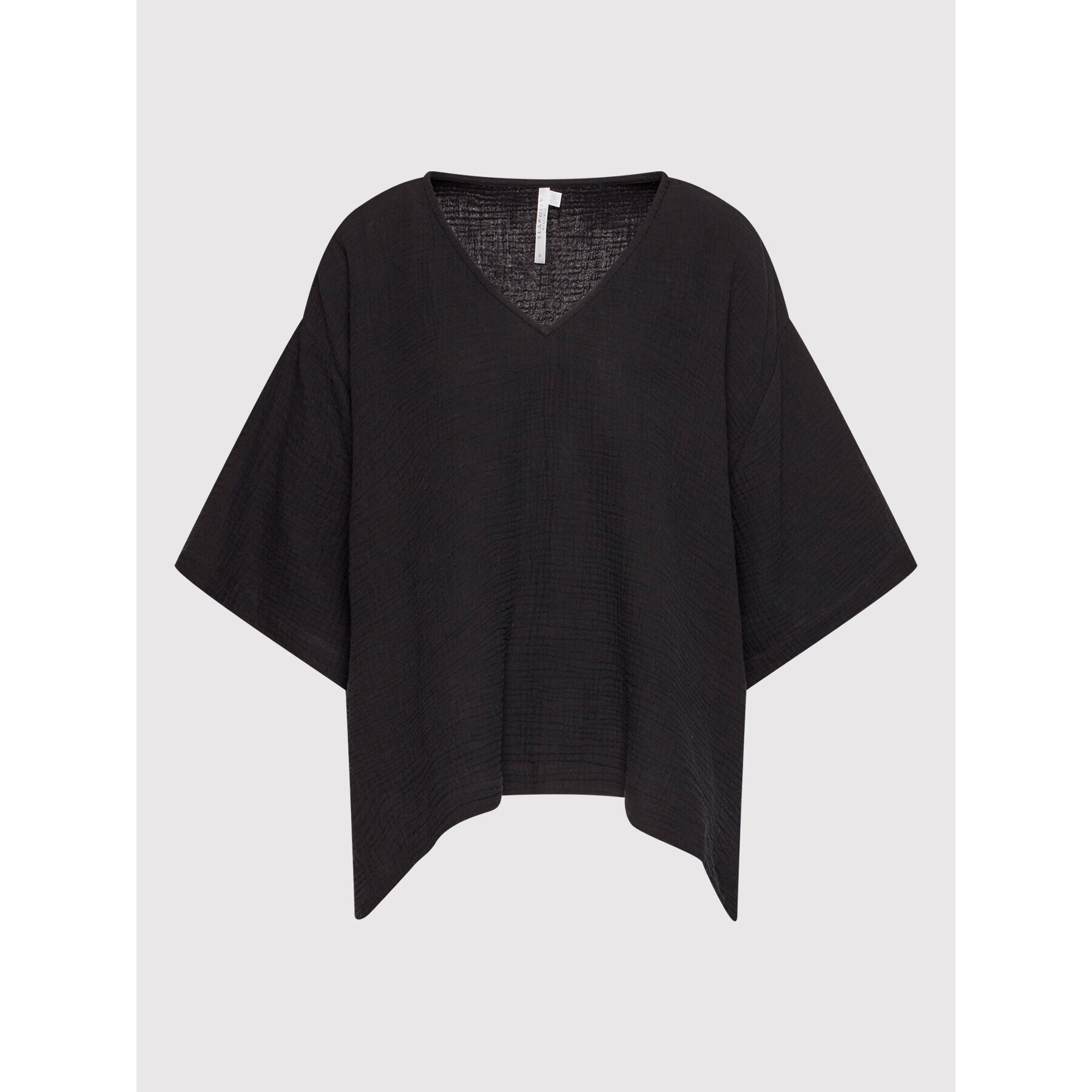 Seafolly Тишърт Double Cloth 54257-TO Черен Oversize - Pepit.bg