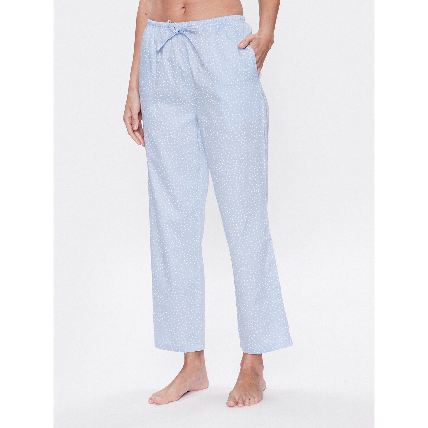 Seidensticker Долнище на пижама Woven Satin Pajama Pant Син Straight Fit - Pepit.bg