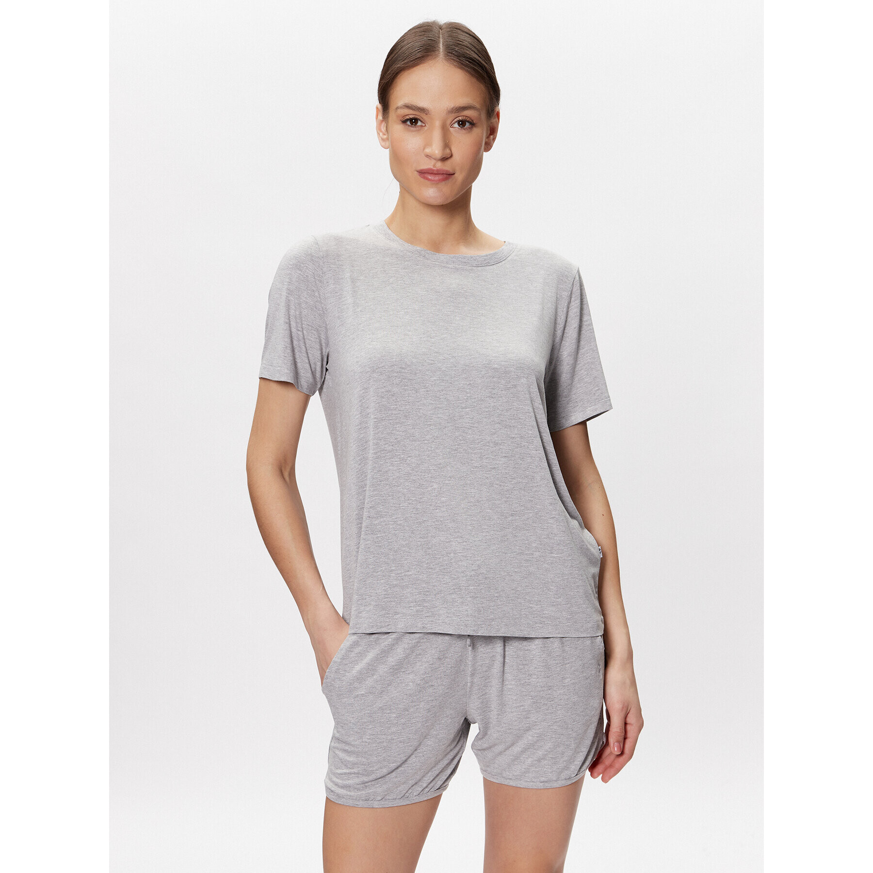 Seidensticker Пижама Pajam Short Set Сив Straight Fit - Pepit.bg