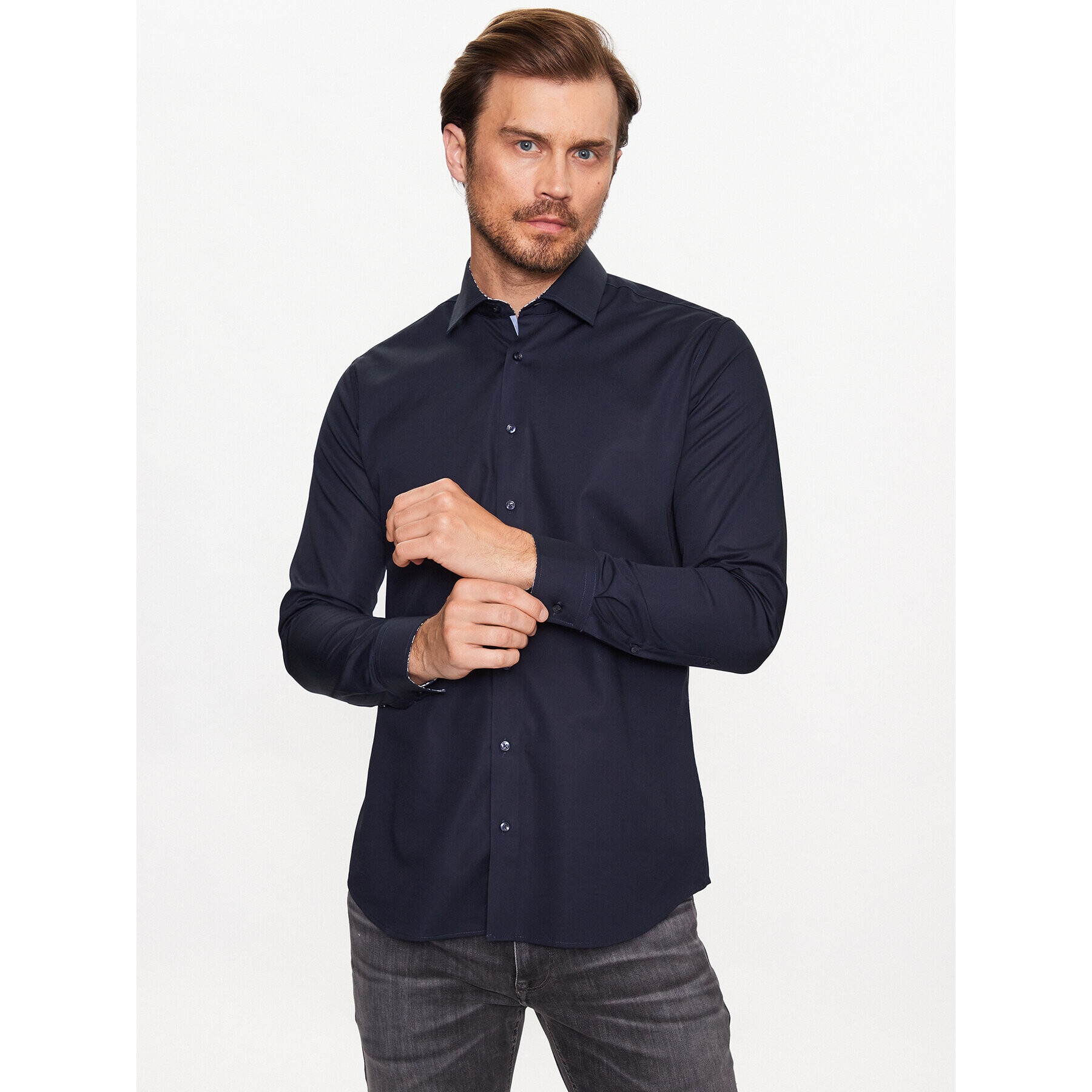 Seidensticker Риза 01.453480 Син Extra Slim Fit - Pepit.bg