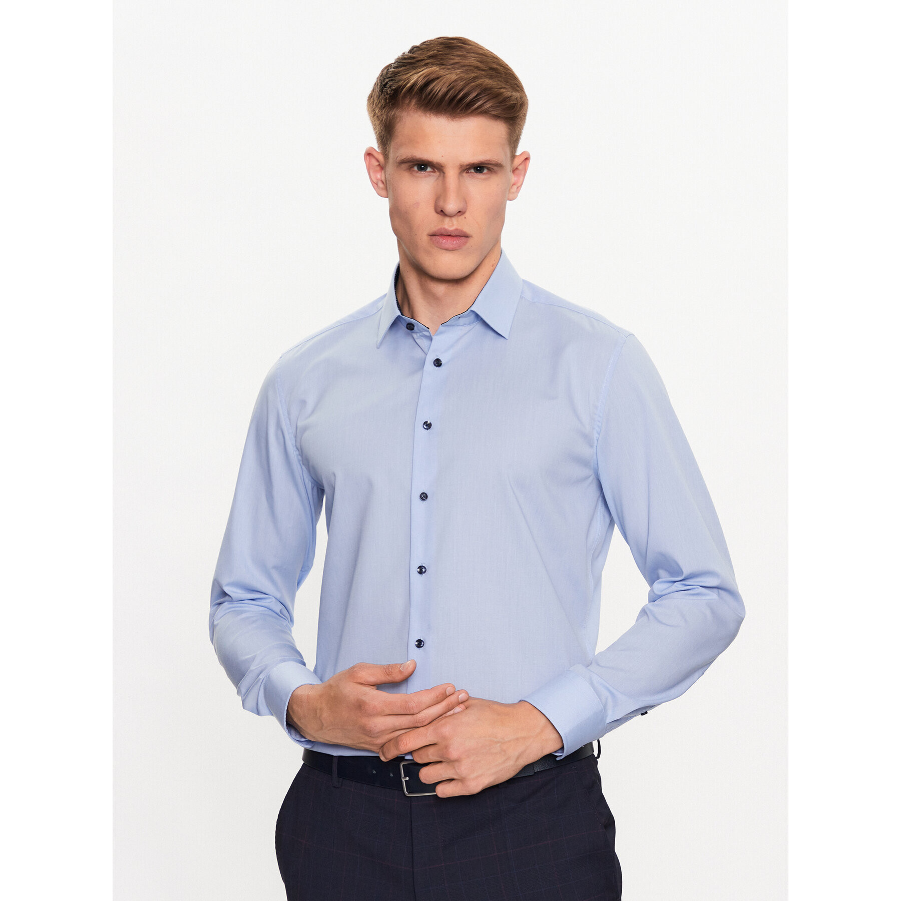 Seidensticker Риза 01.693690 Син Slim Fit - Pepit.bg