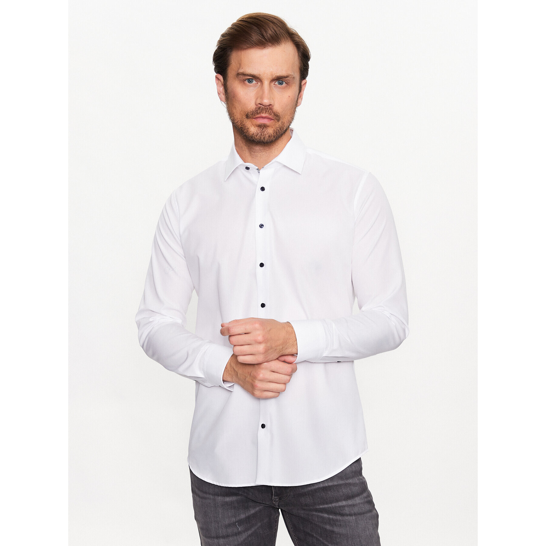 Seidensticker Риза 01.940810 Бял Extra Slim Fit - Pepit.bg