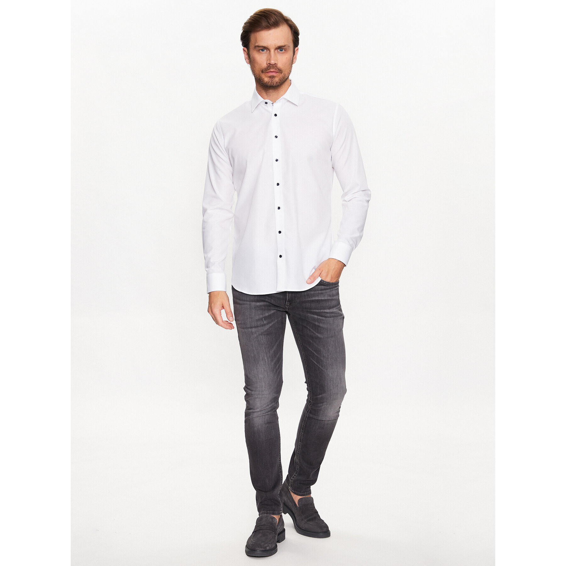 Seidensticker Риза 01.940810 Бял Extra Slim Fit - Pepit.bg