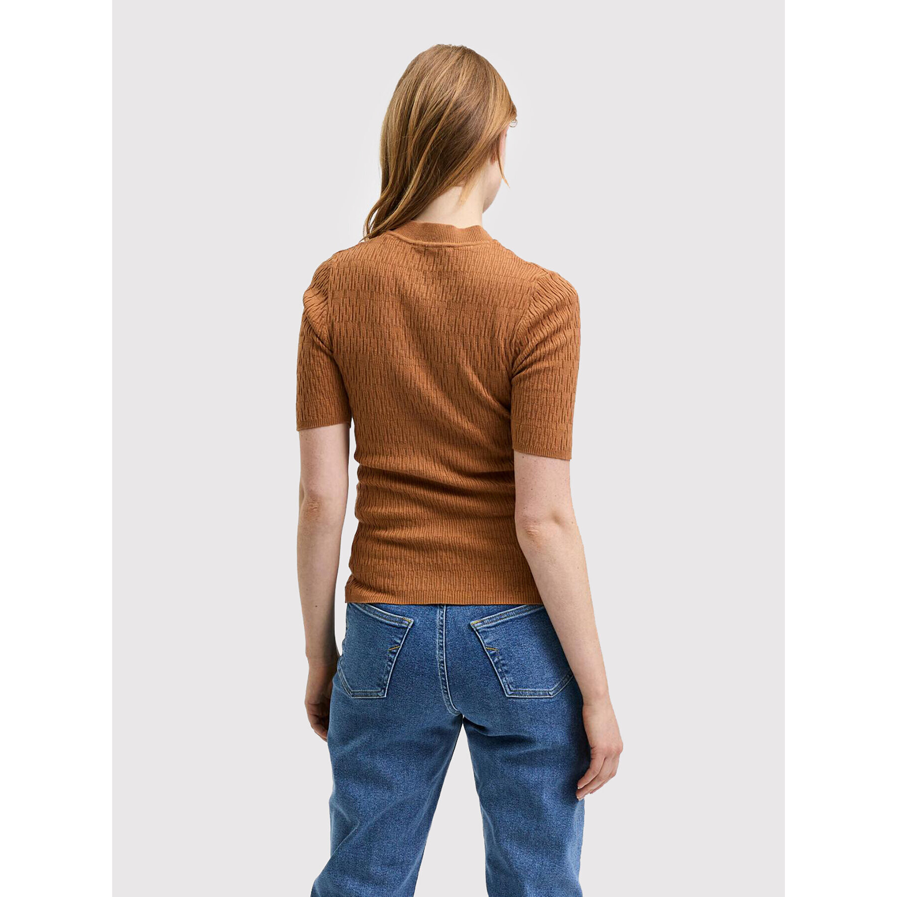 Selected Femme Блуза Darina 16085470 Кафяв Slim Fit - Pepit.bg