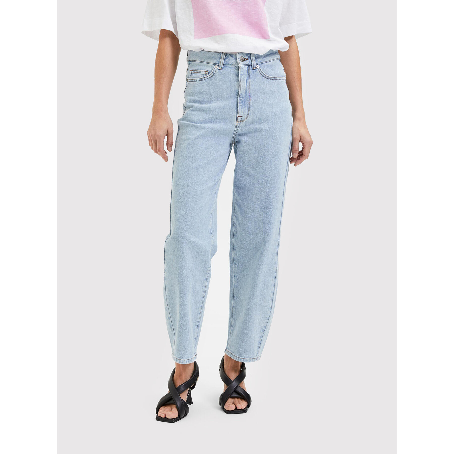Selected Femme Дънки Kati 16083301 Син Barrel Fit - Pepit.bg