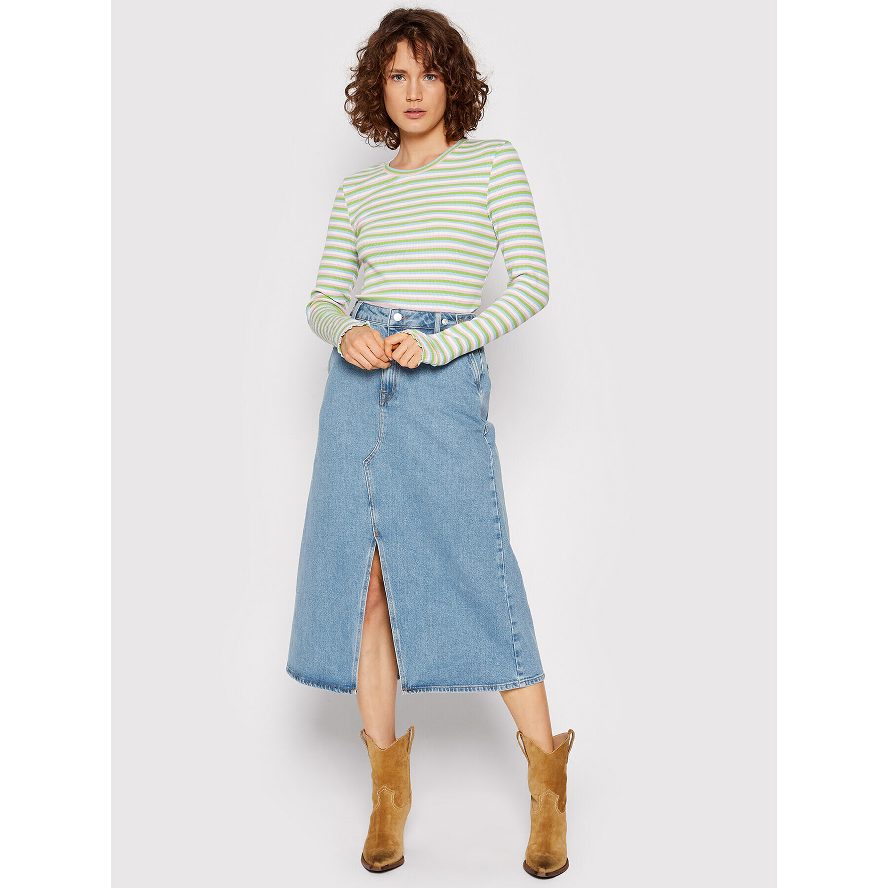 Selected Femme Дънкова пола Coco 16083287 Син Structured Fit - Pepit.bg