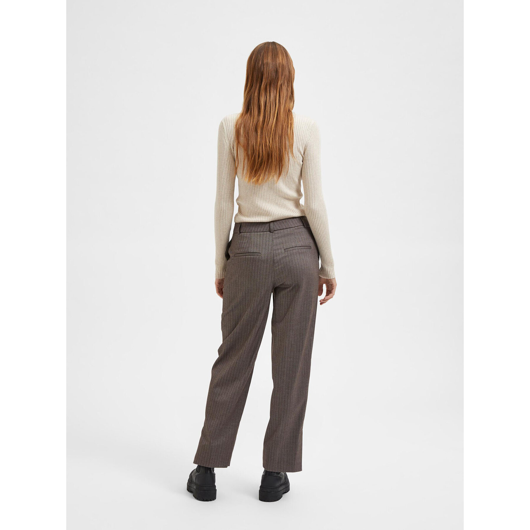 Selected Femme Поло Flydia 16087751 Бежов Slim Fit - Pepit.bg