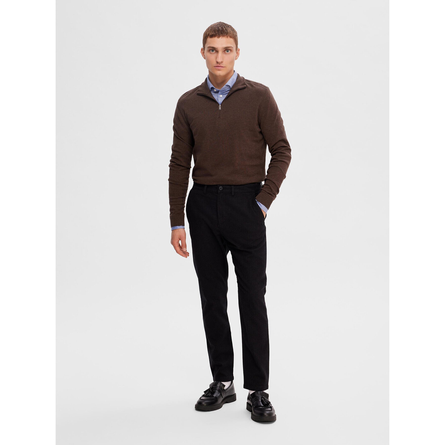 Selected Homme Чино панталони 16090139 Черен Slim Fit - Pepit.bg