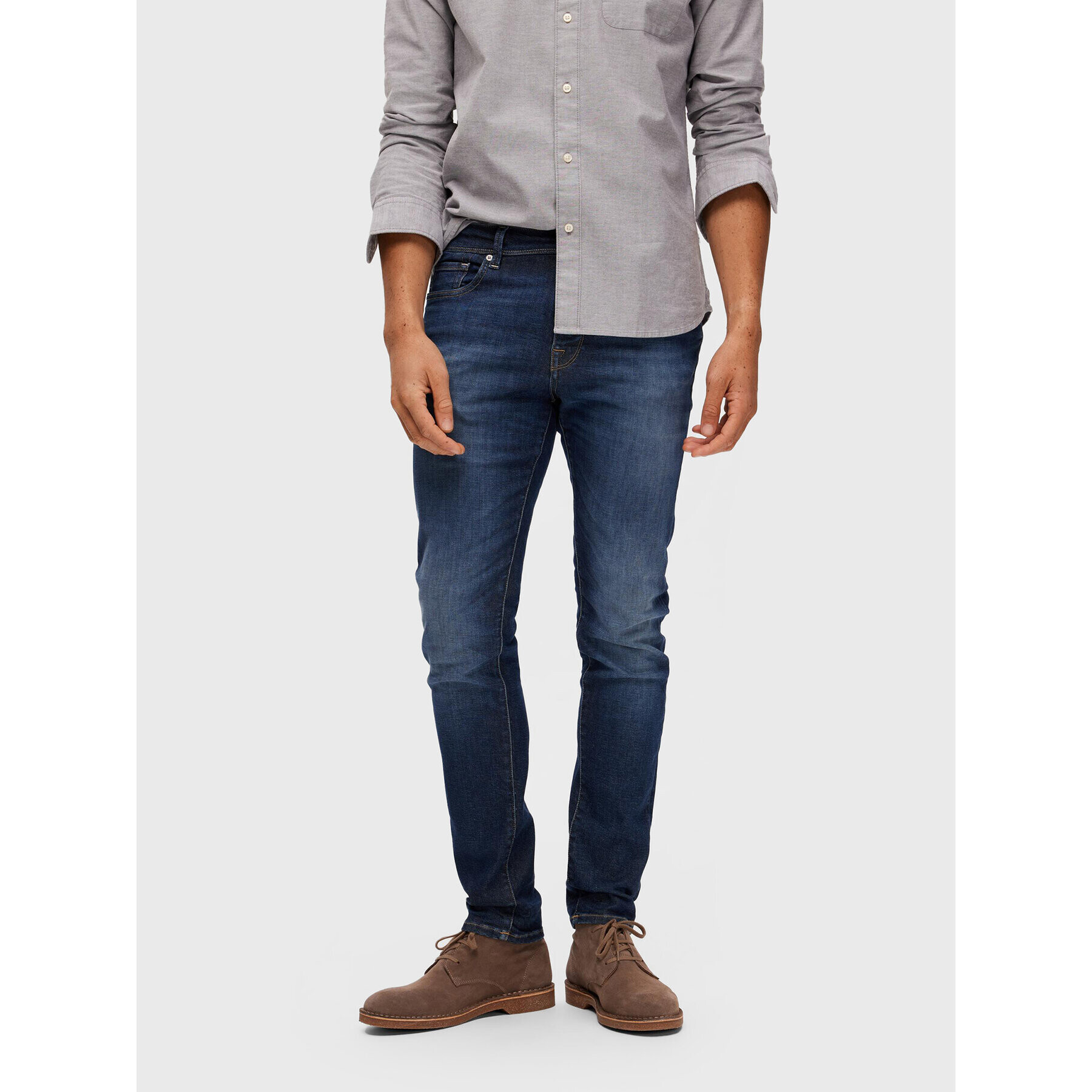 Selected Homme Дънки Leon 16088264 Тъмносин Slim Fit - Pepit.bg