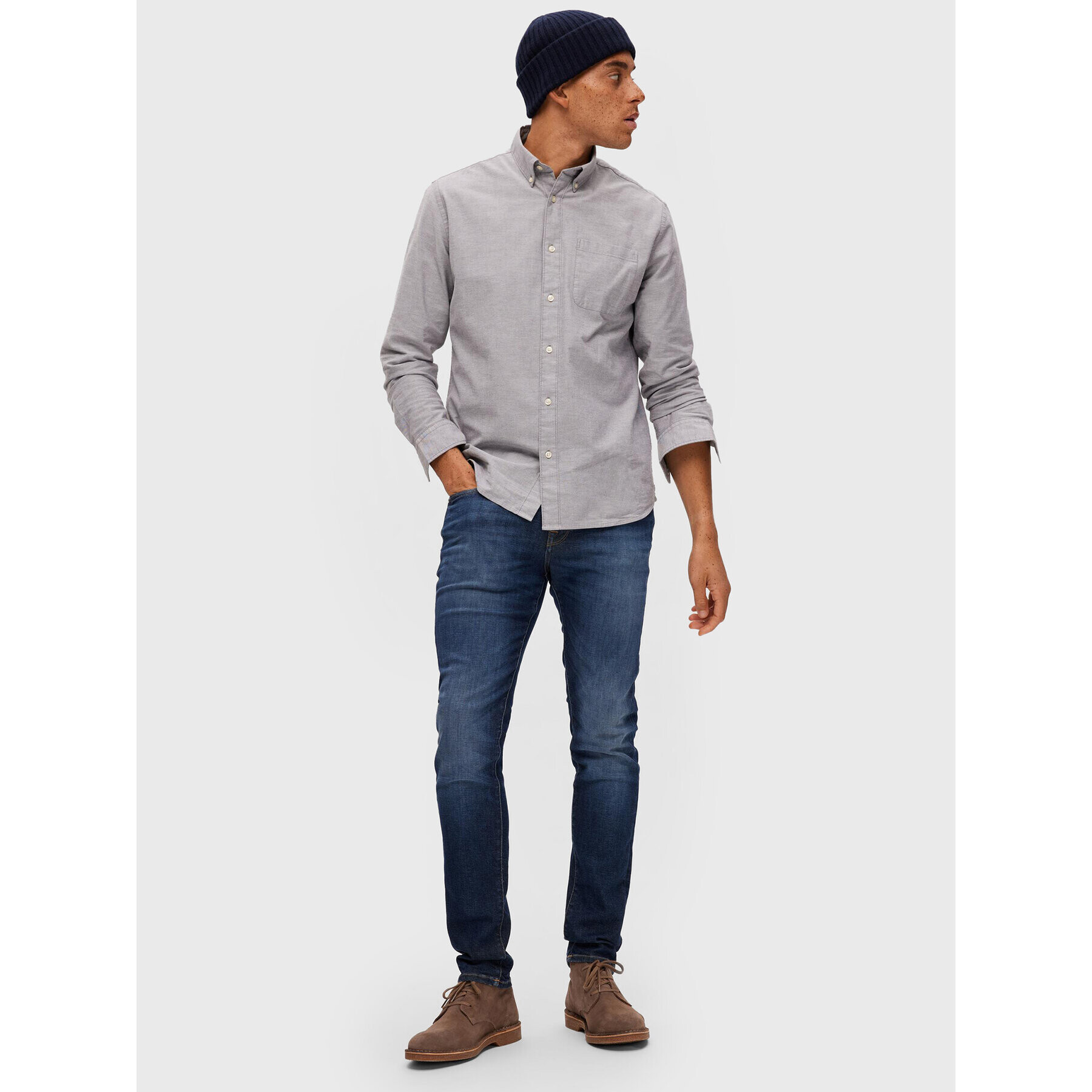 Selected Homme Дънки Leon 16088264 Тъмносин Slim Fit - Pepit.bg