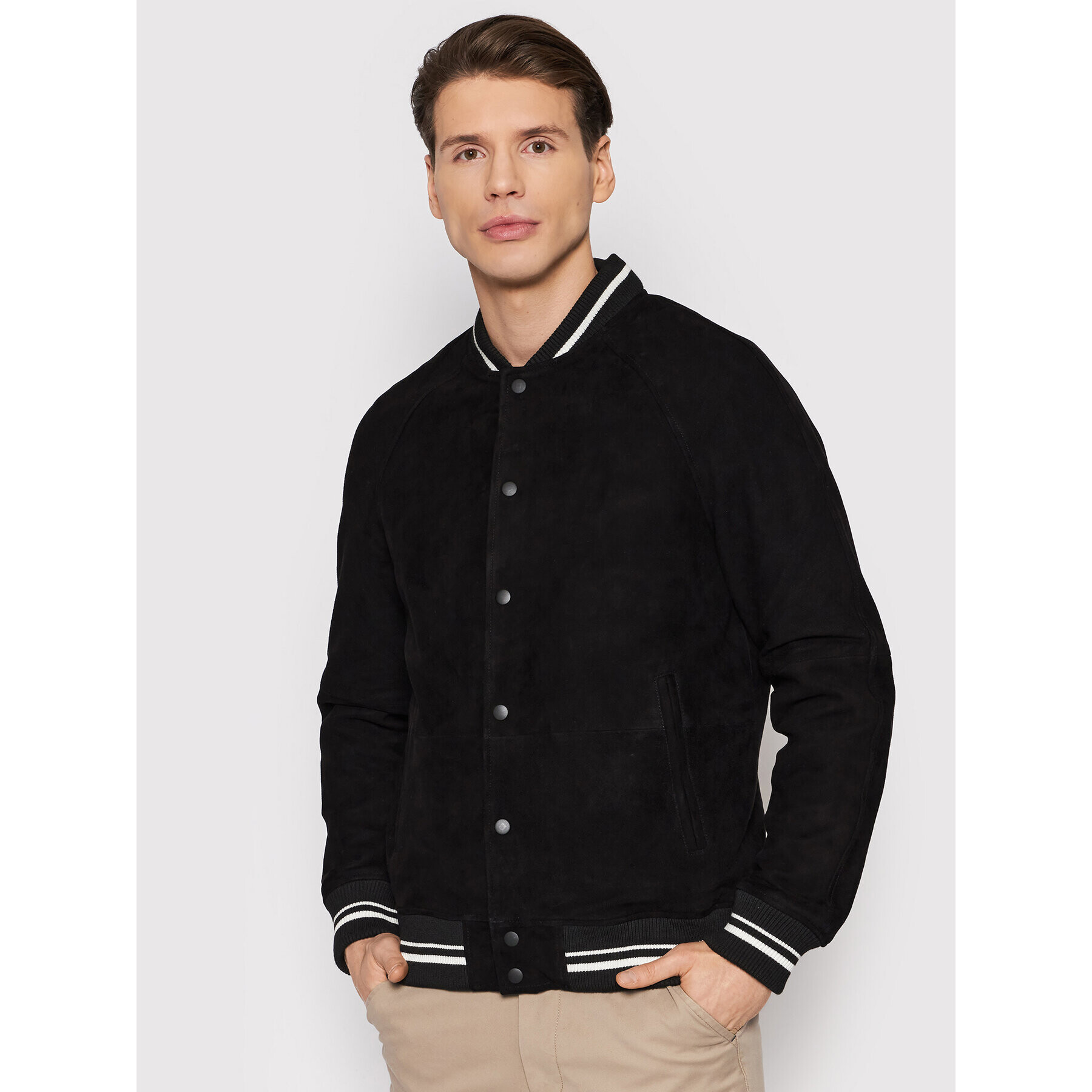 Selected Homme Кожено яке Air 16085912 Черен Regular Fit - Pepit.bg