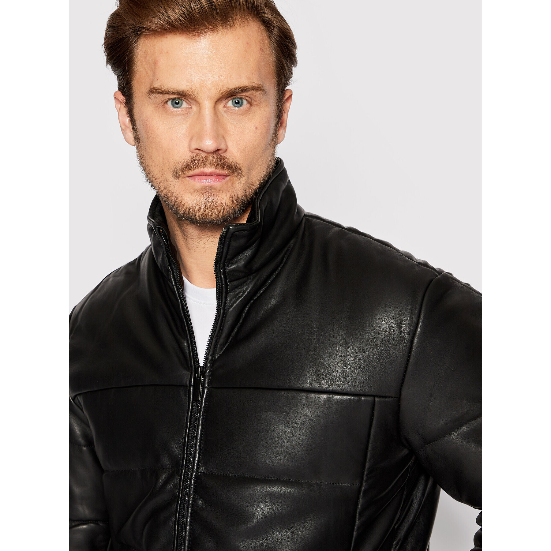 Selected Homme Кожено яке Skyark 16085733 Черен Regular Fit - Pepit.bg