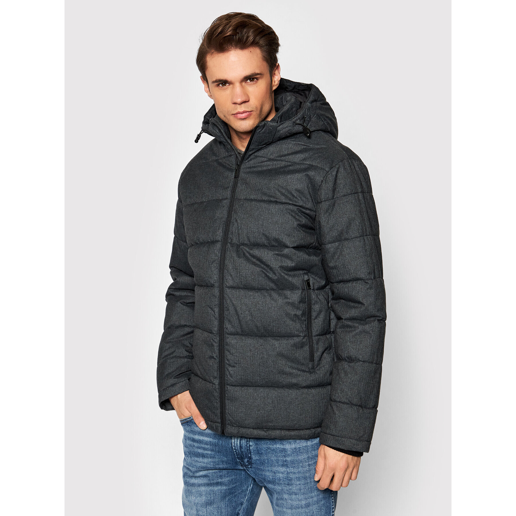 Selected Homme Пухено яке Bergen 16077637 Сив Regular Fit - Pepit.bg